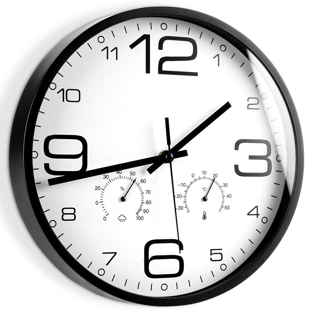 Unik Väggklocka med Termometer och Hygrometer - 30 cm
