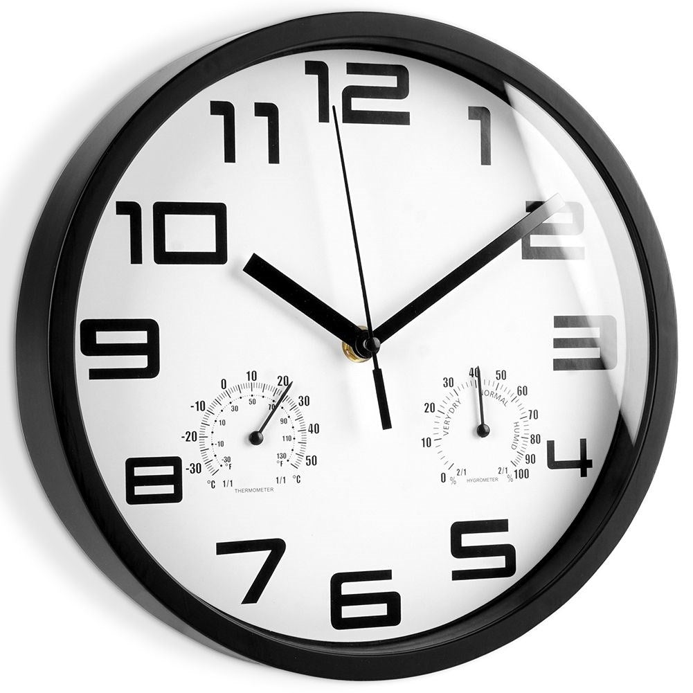 Unik väggklocka 25cm med termometer och hygrometer