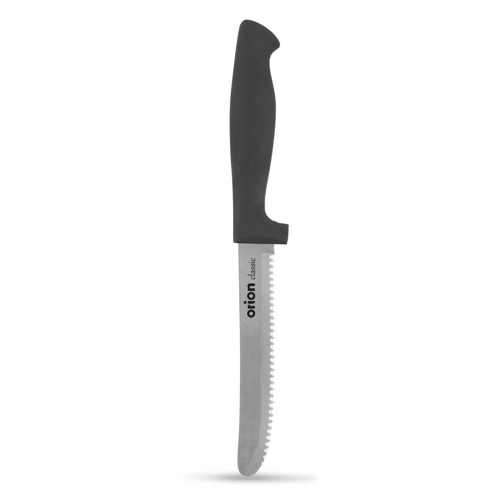Universalkniv 11 cm: Ergonomiskt handtag, tandat blad