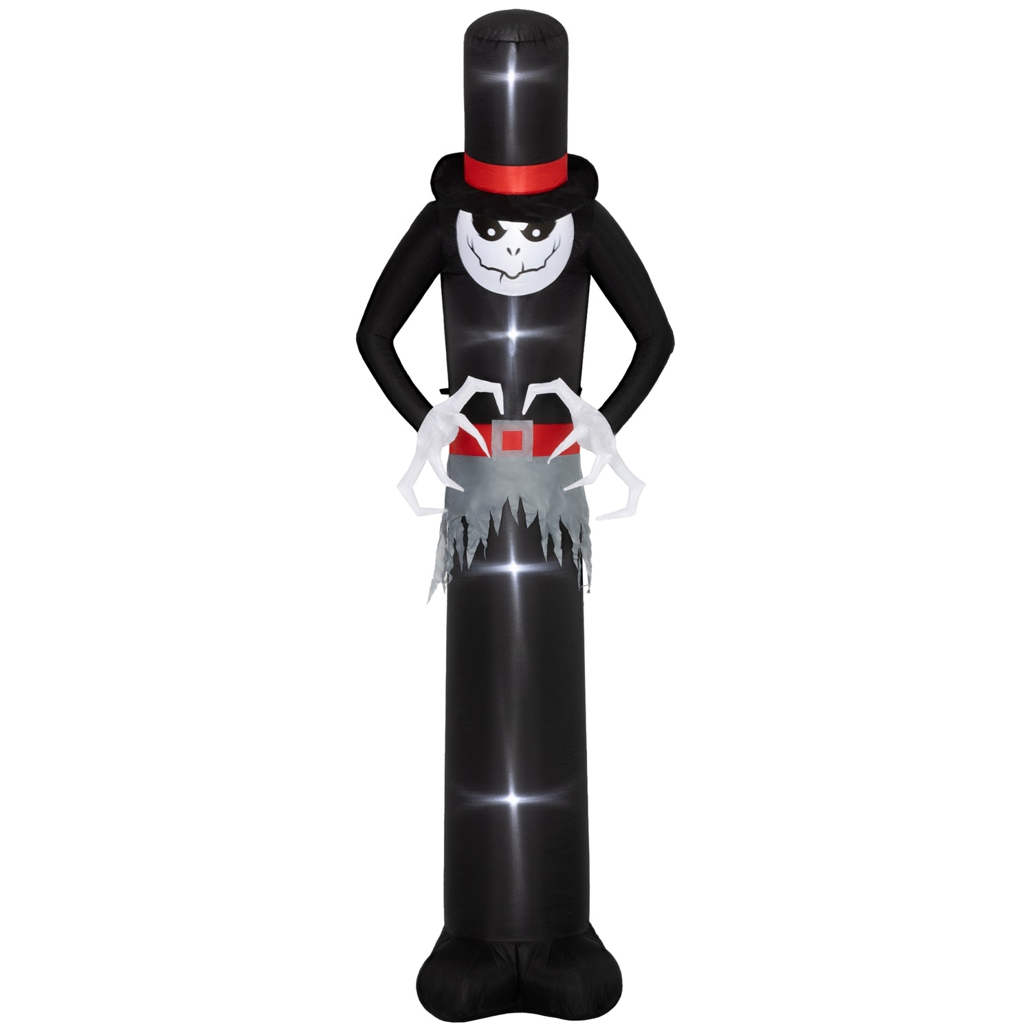Uppblåsbar Halloween Ghost med hatt, 5 LED-lampor, 306cm