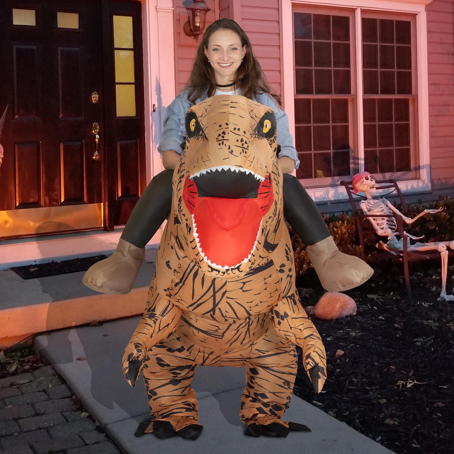 Uppblåsbar dinosauriekostym för vuxna, T-Rex Halloween