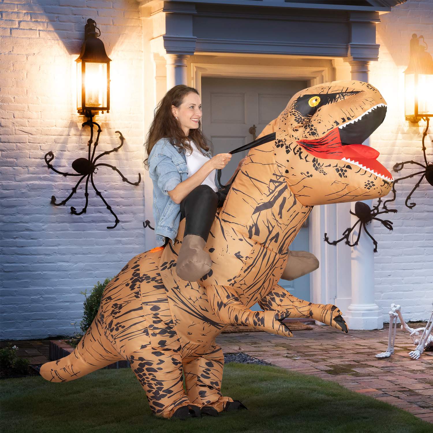 Uppblåsbar dinosauriekostym för vuxna, T-Rex Halloween