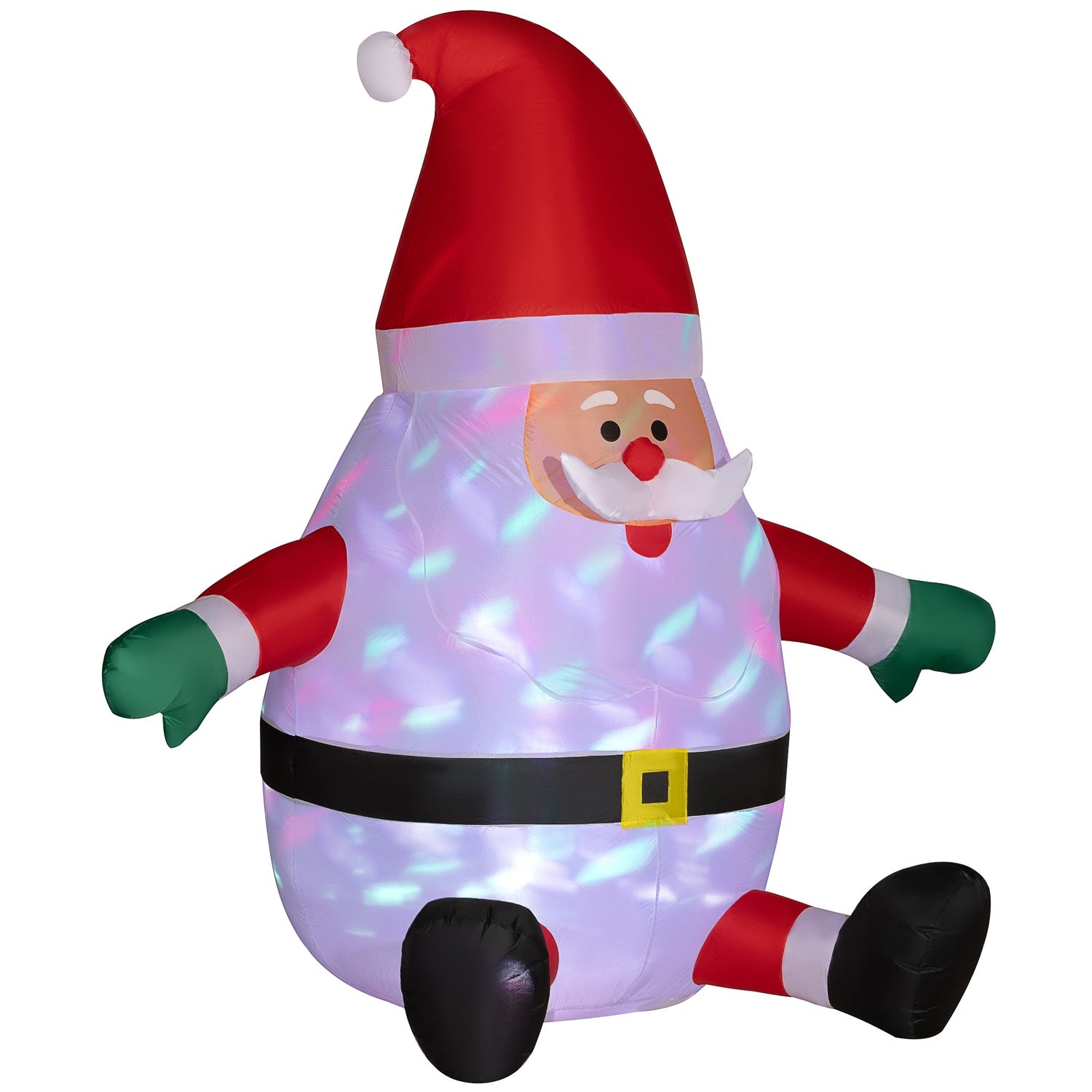 Uppblåsbar 6ft Santa Claus med LED-ljusboll för utomhusbruk