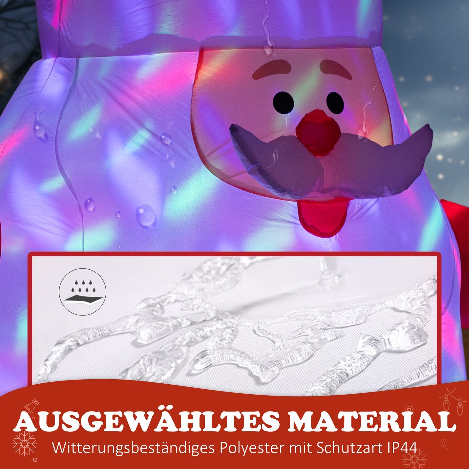 Uppblåsbar 6ft Santa Claus med LED-ljusboll för utomhusbruk