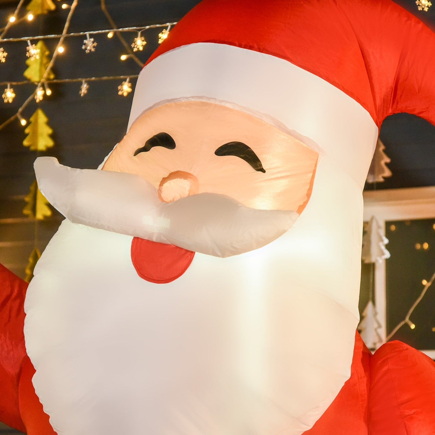 Uppblåsbar jultomte med LED-ljus, 243cm