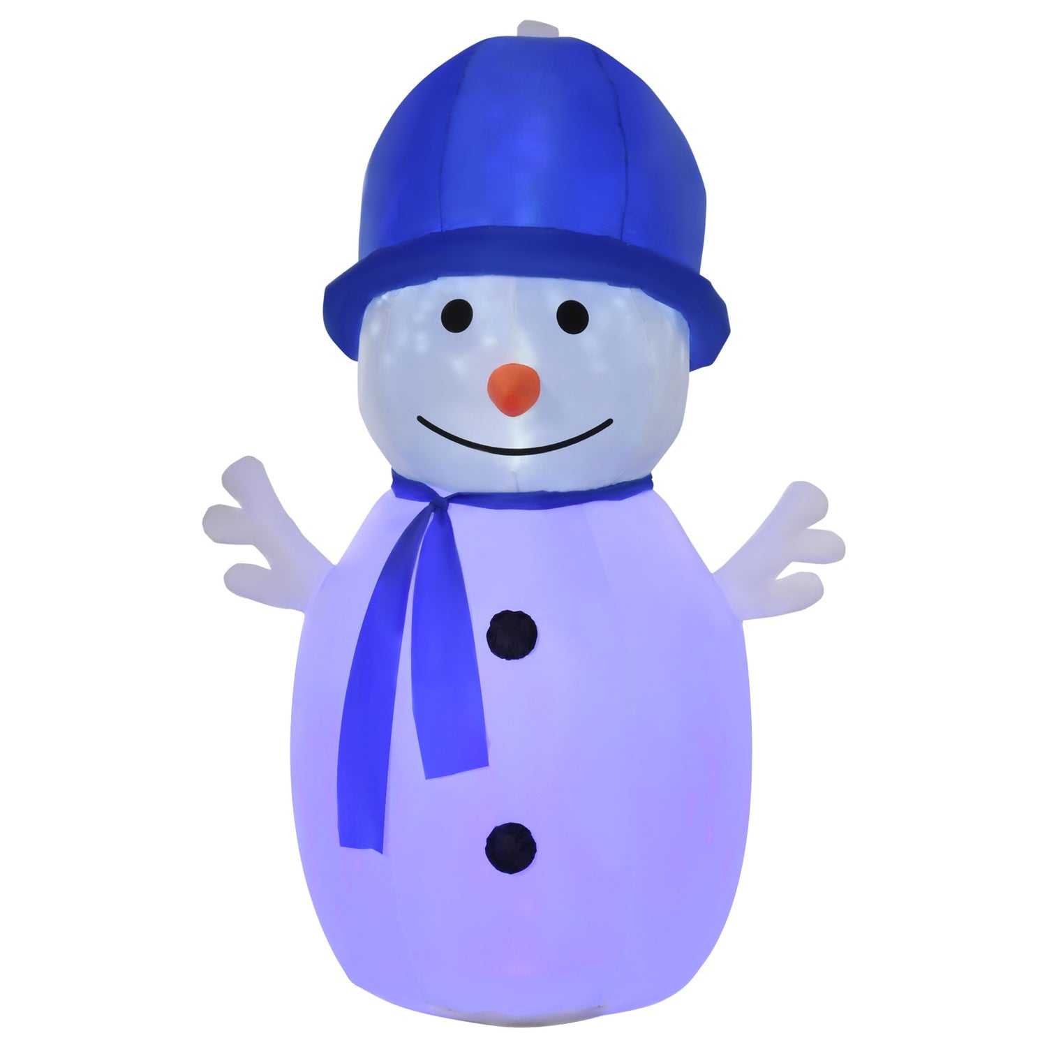 Uppblåsbar snögubbe, 6 fot, LED-lampor, julgräsdekor
