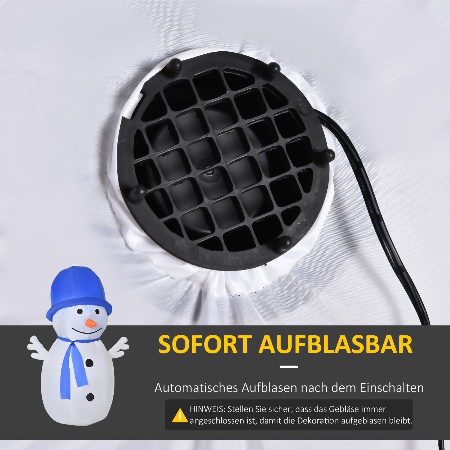 Uppblåsbar snögubbe, 6 fot, LED-lampor, julgräsdekor