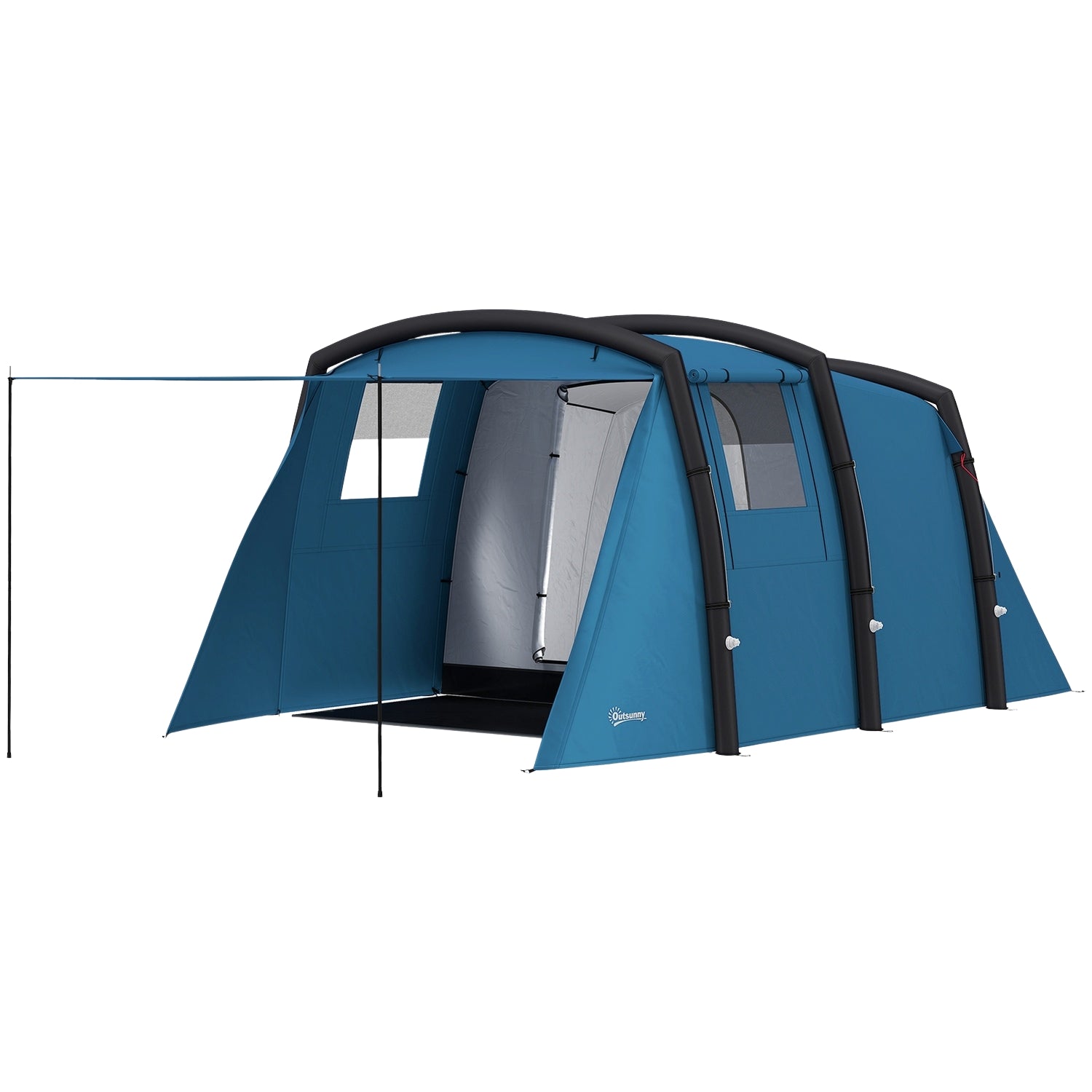 Uppblåsbart 3-6 personers campingtält, UV50+ vindtätt, 3-säsong