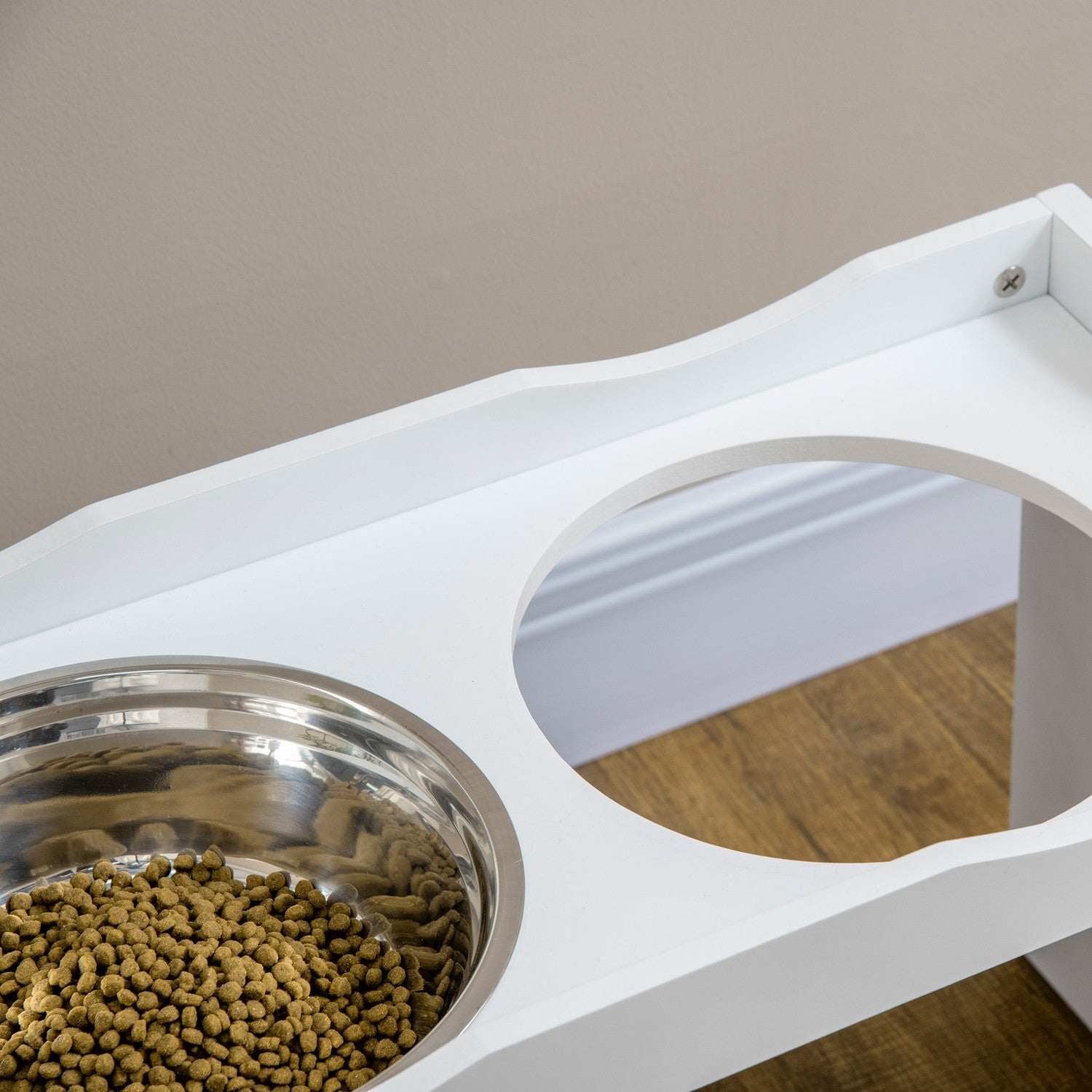 Upphöjd hundskål för stora hundar, 2 x 2L rostfritt stål