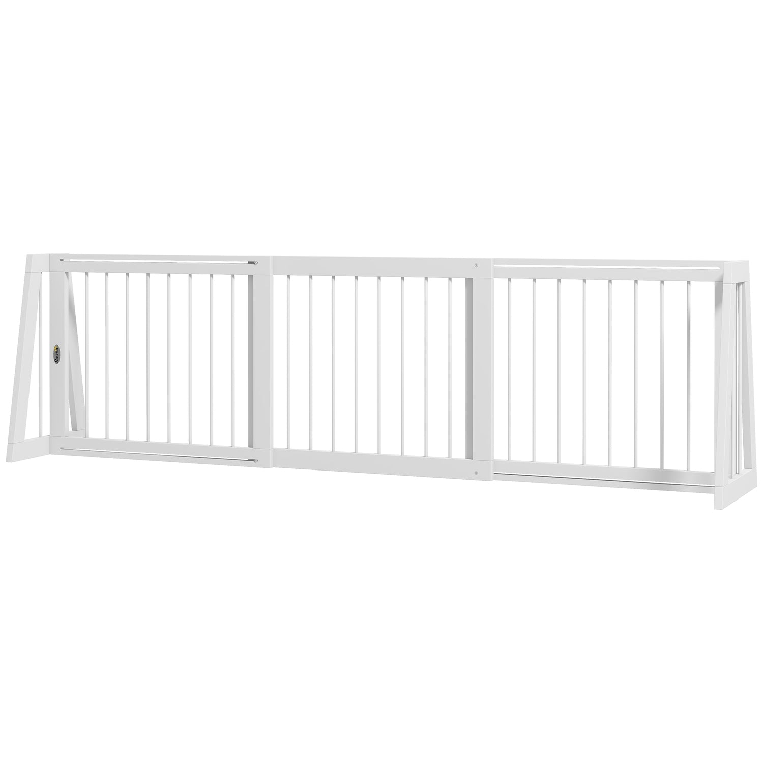 Utdragbar hundgrind i trä, 3 paneler, vit, 71-190 cm