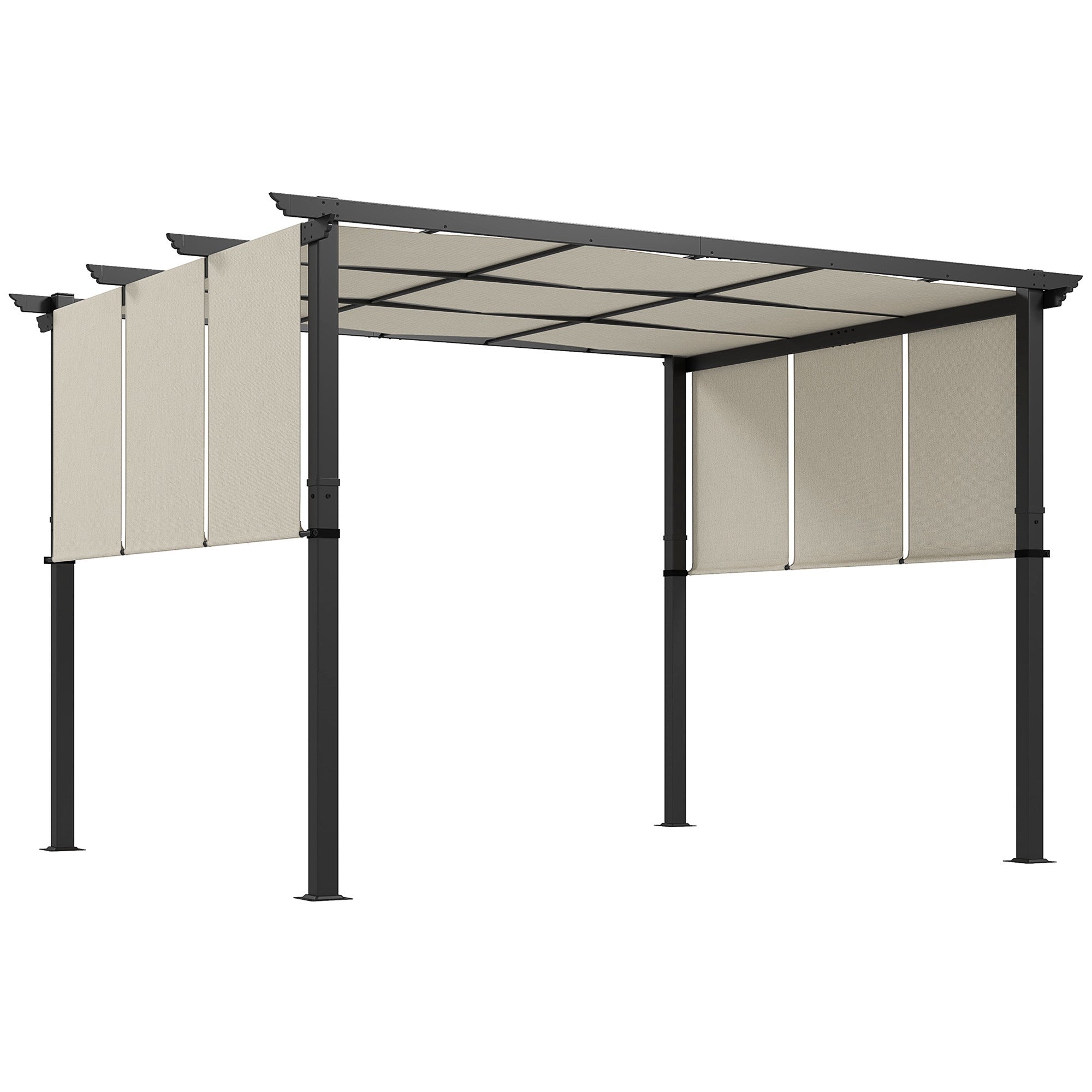 Utdragbar pergola 3x3,5m, stålram, UV-skydd
