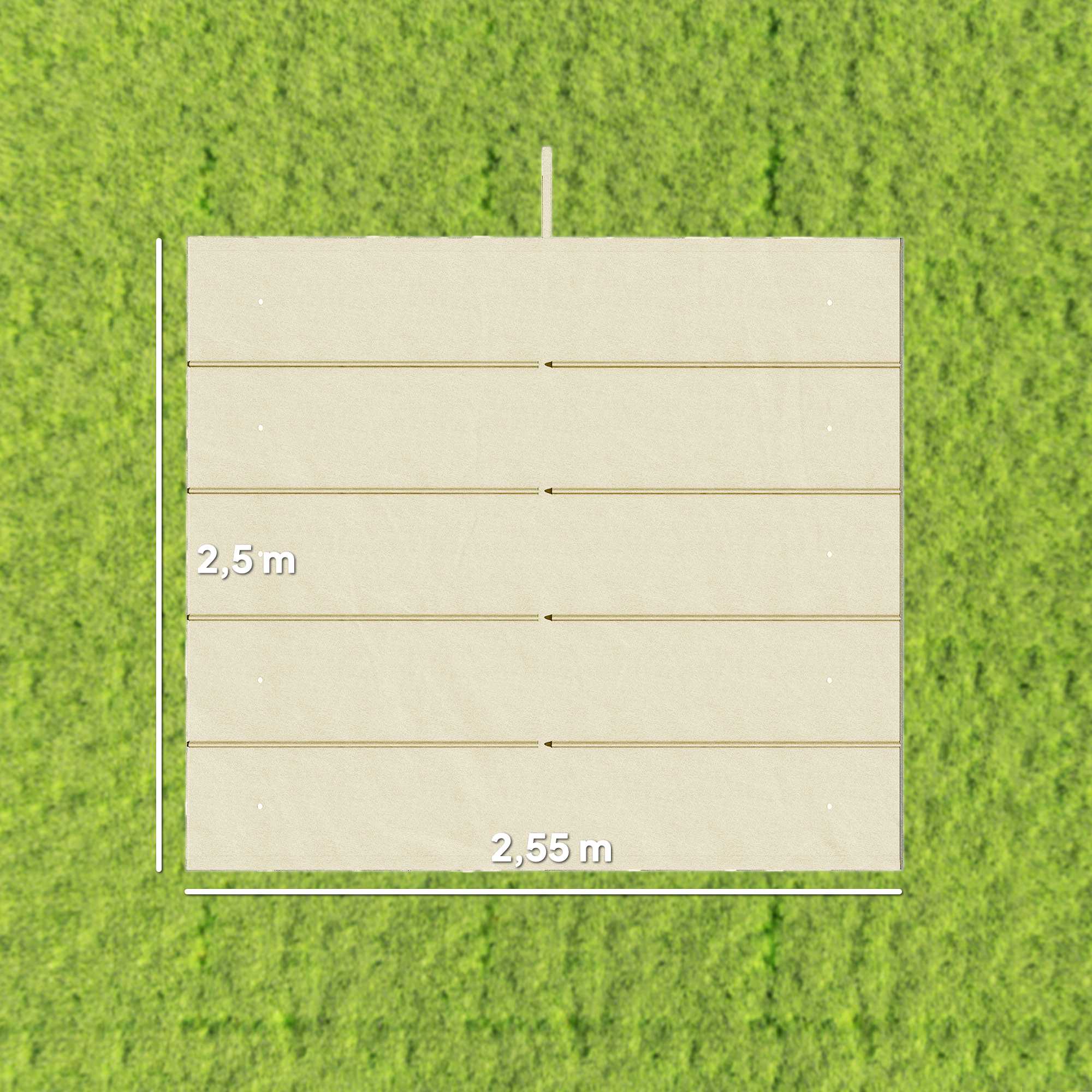 Utdragbar pergolatak 3x3m, krämfärgad, polyester