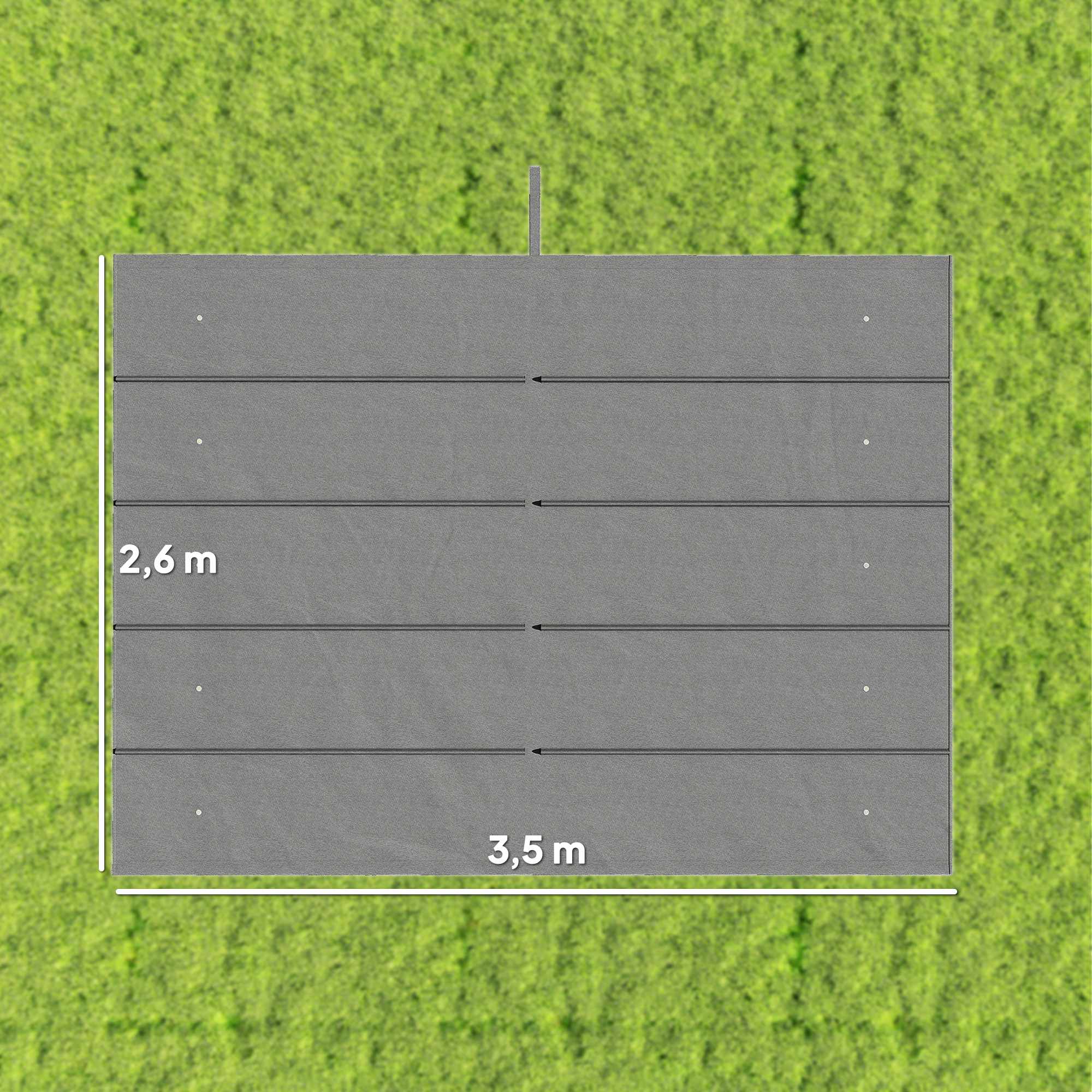 Utdragbar pergolatak 4x3m, väderbeständig, ljusgrå