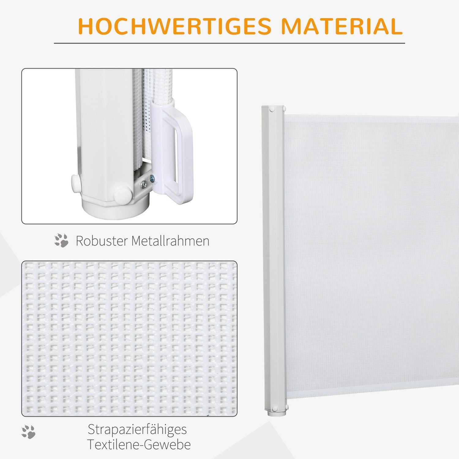 Utdragbar säkerhetstrappgrind – Vit PVC, 115x82,5 cm