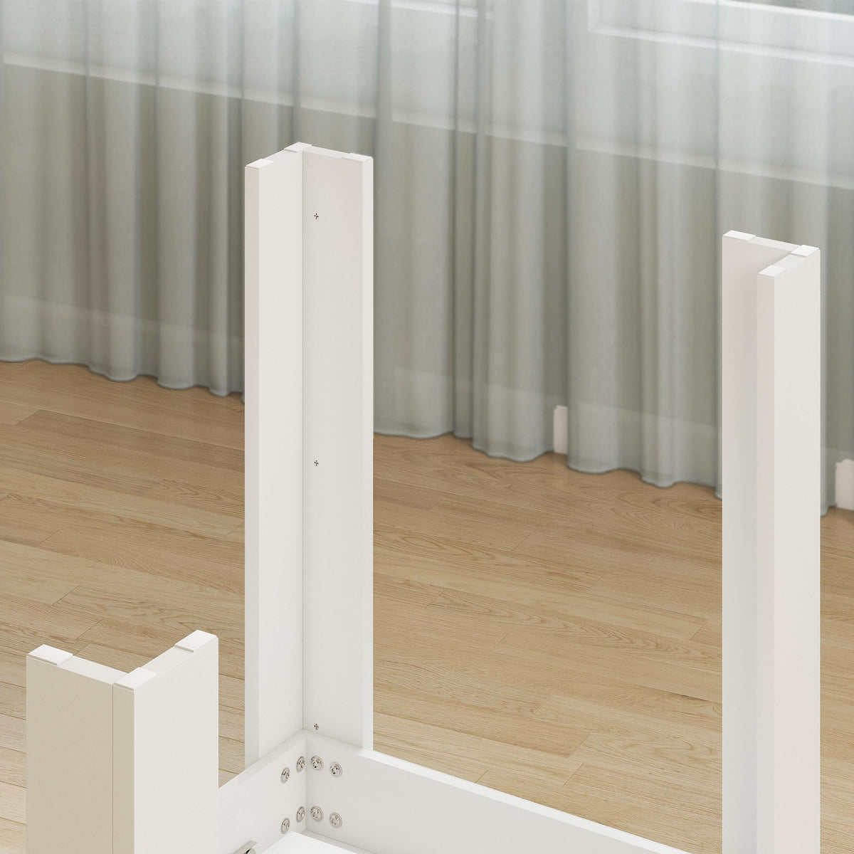 Uttrekkbart spisebord, 140–180 x 80 cm, hvitt