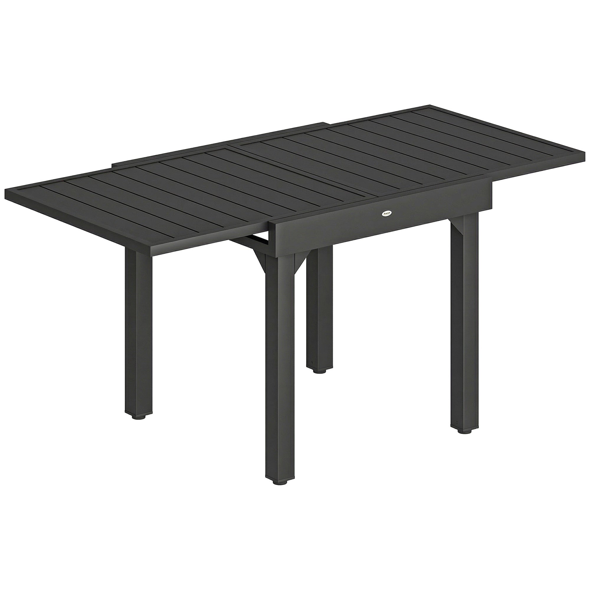 Utdragbart matbord för utomhusbruk, 80-160 cm, aluminiumskiva