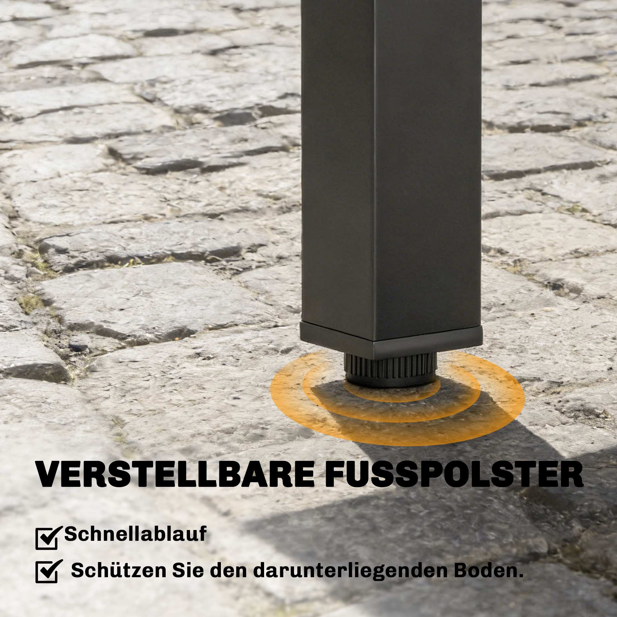Utdragbart matbord för utomhusbruk, 80-160 cm, aluminiumskiva