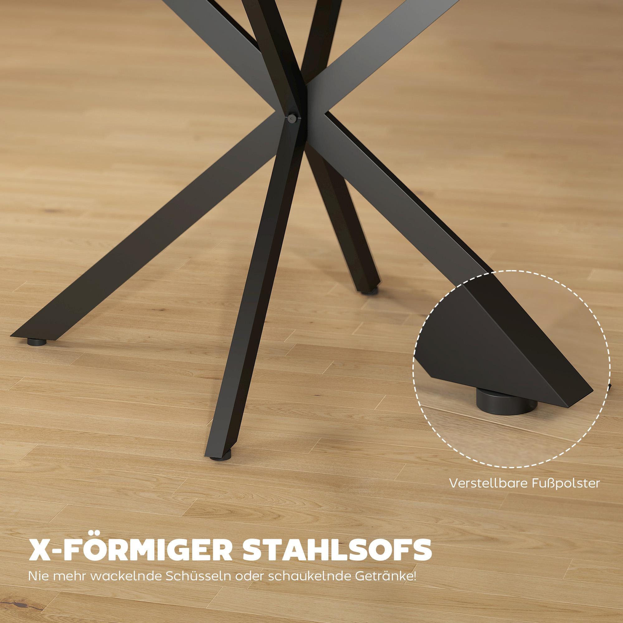 Utdragbart runt matbord för 4-6 personer, 100-135 cm, träfinish