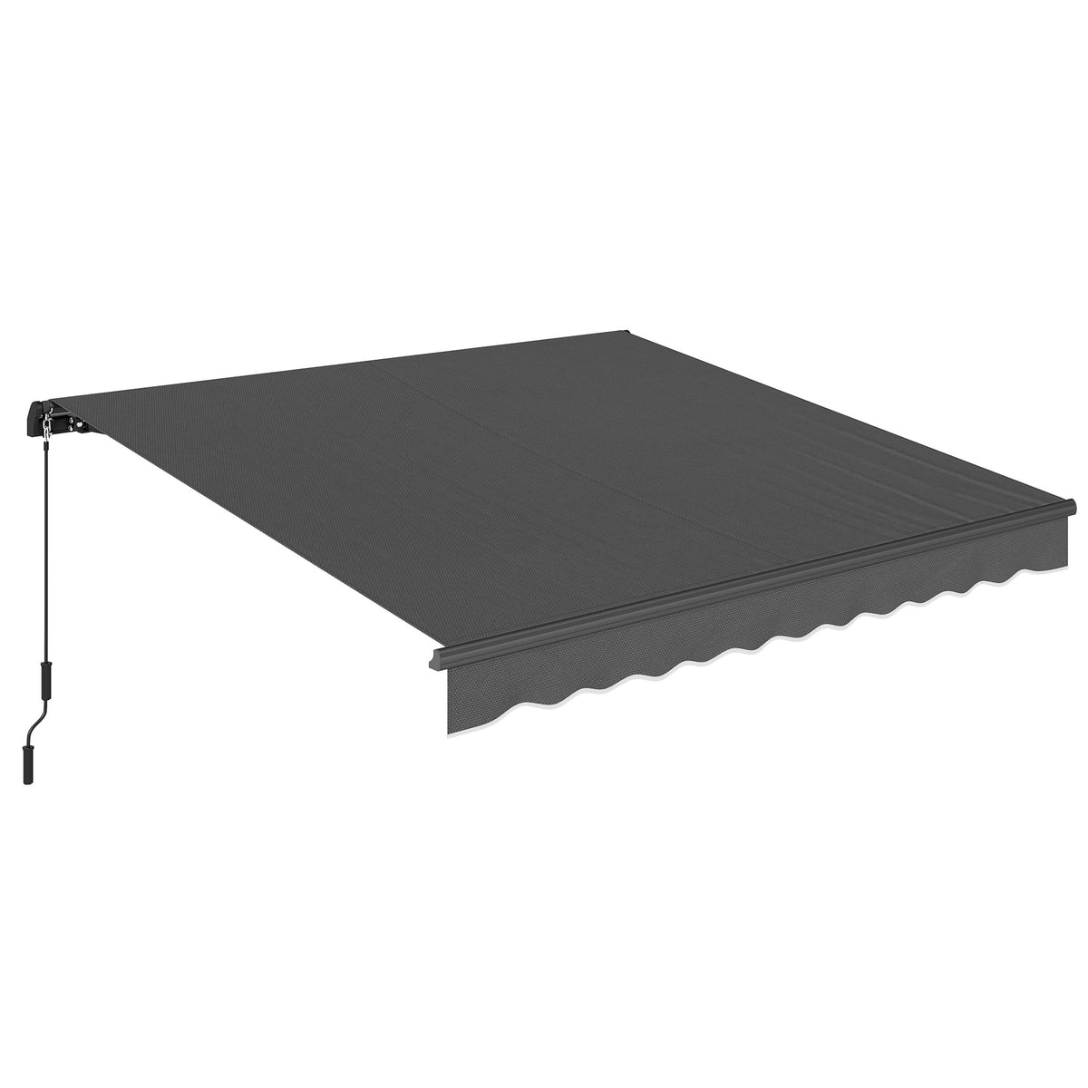 Utfällbar markis, 10m², mörkgrå, manuell vev