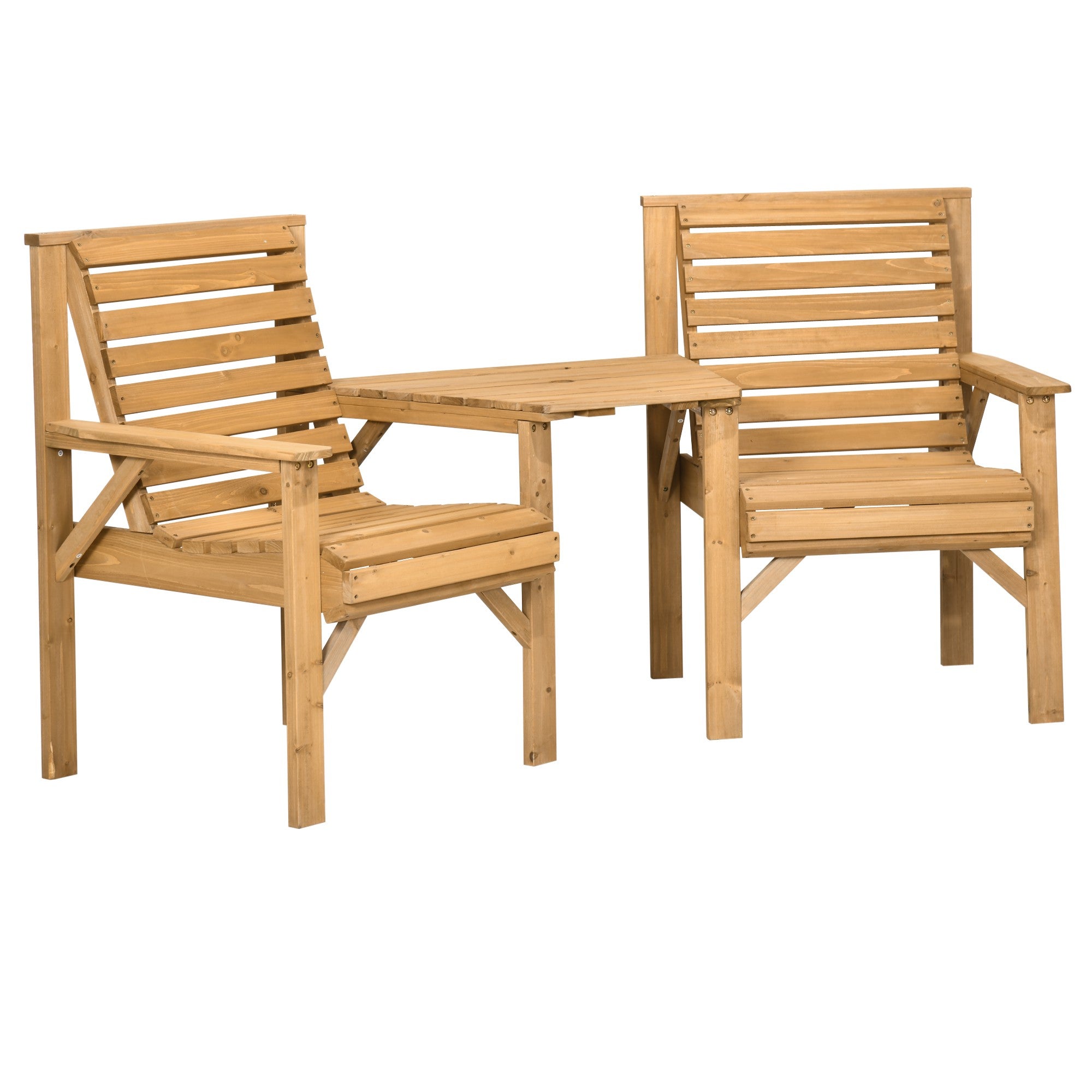 Utomhus balkongmöbler – 2-sits med bord, furu