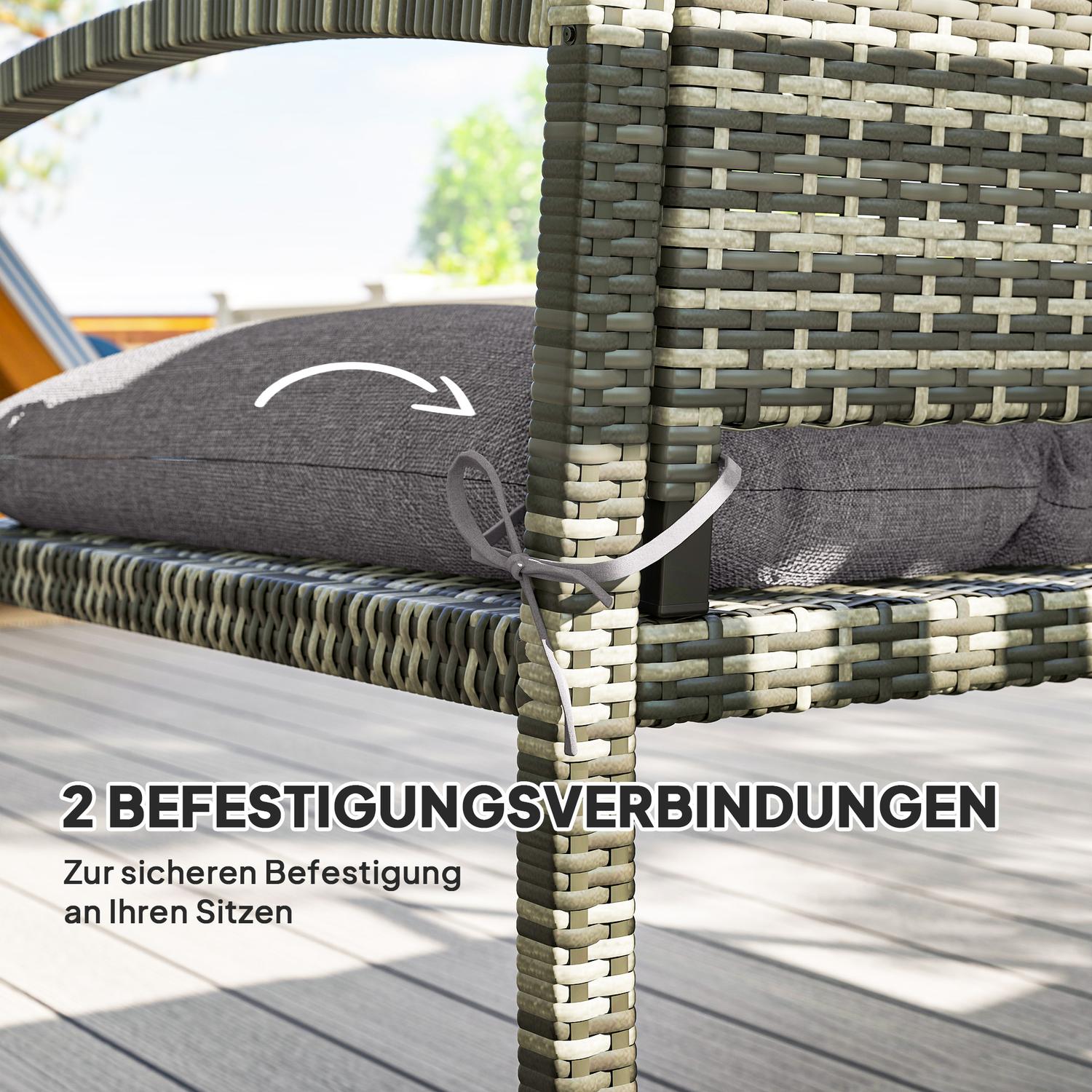 Utomhusbänkskudde 105 x 46 cm, Vattenavvisande, Grå