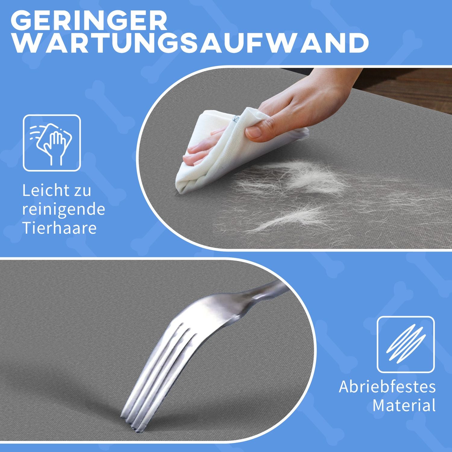 Utomhus förhöjd hundsäng, grå Oxford, för små hundar