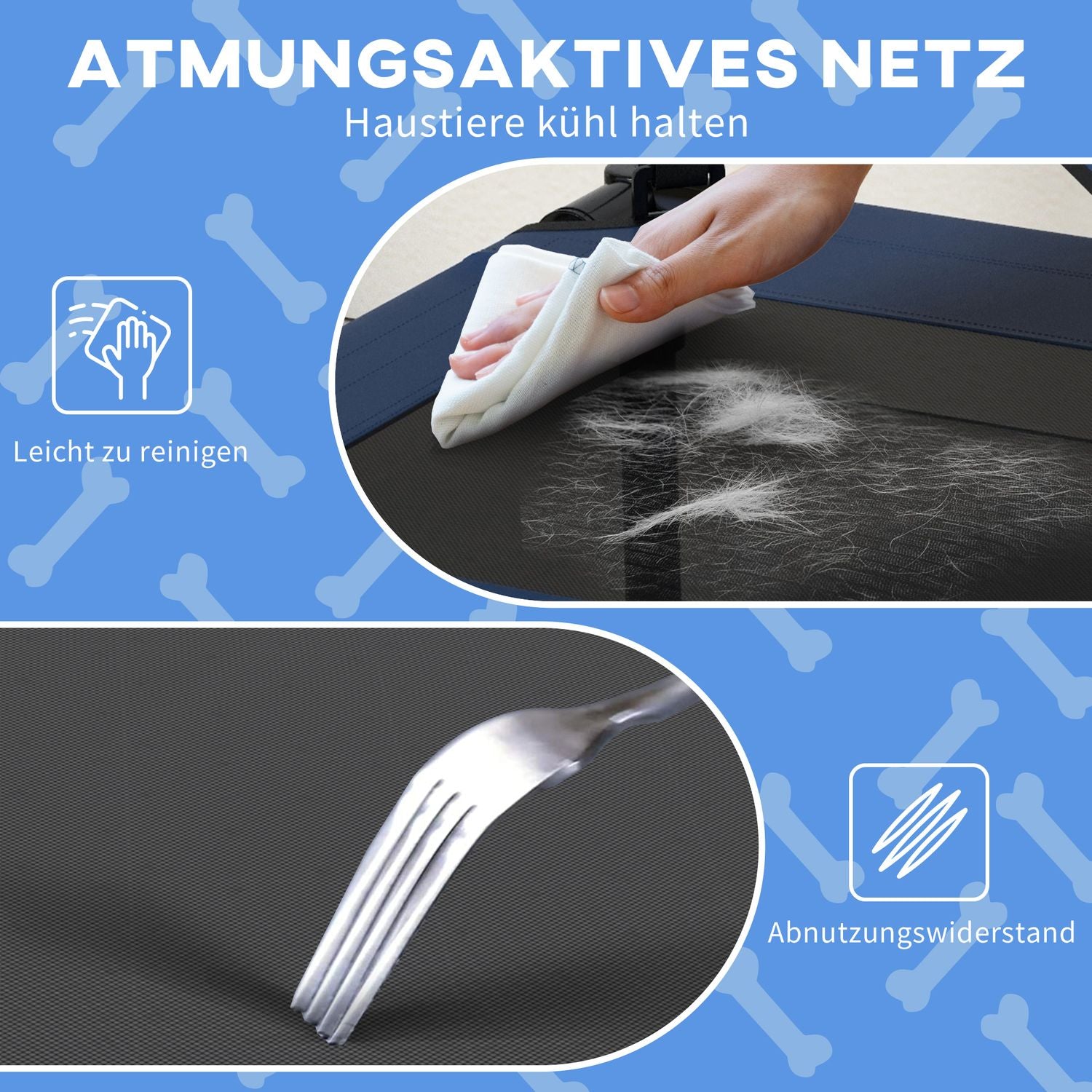 Utomhus förhöjd hundsäng med kapell, tyg som andas