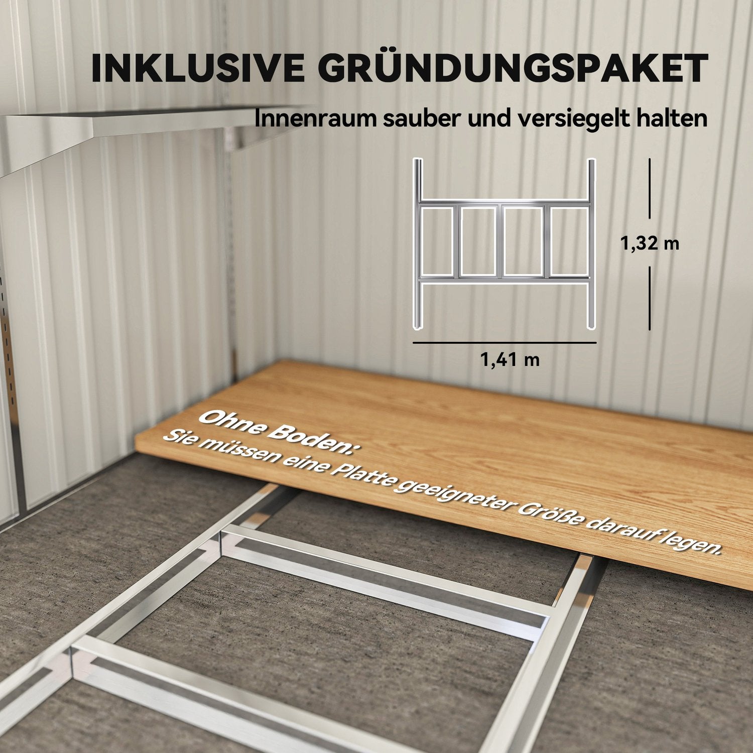 Utomhusförrådsbod, 7x5 fot, galvaniserat stål, ventilerad