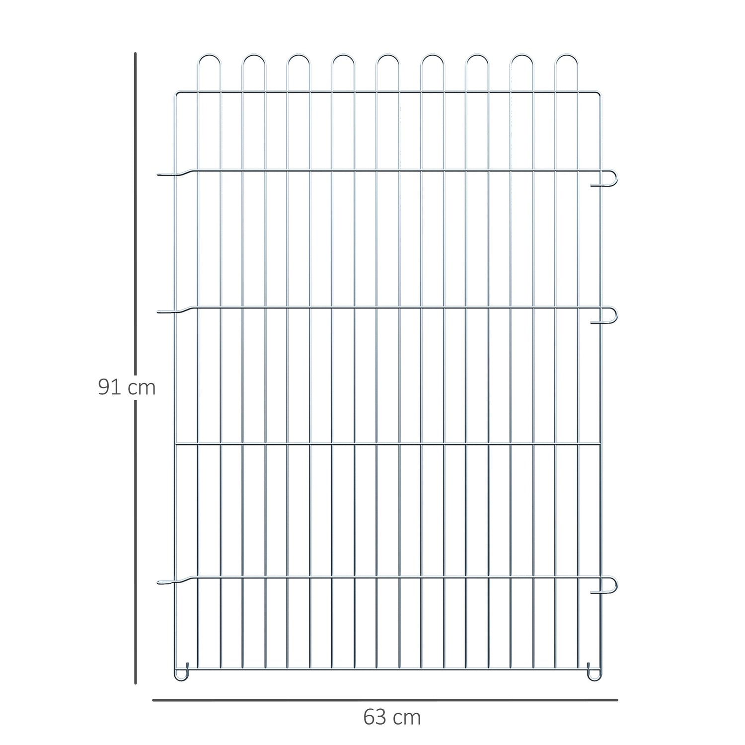 Utomhusvalplekhage, 8-panel, Säker & Stabil, 63x91 cm