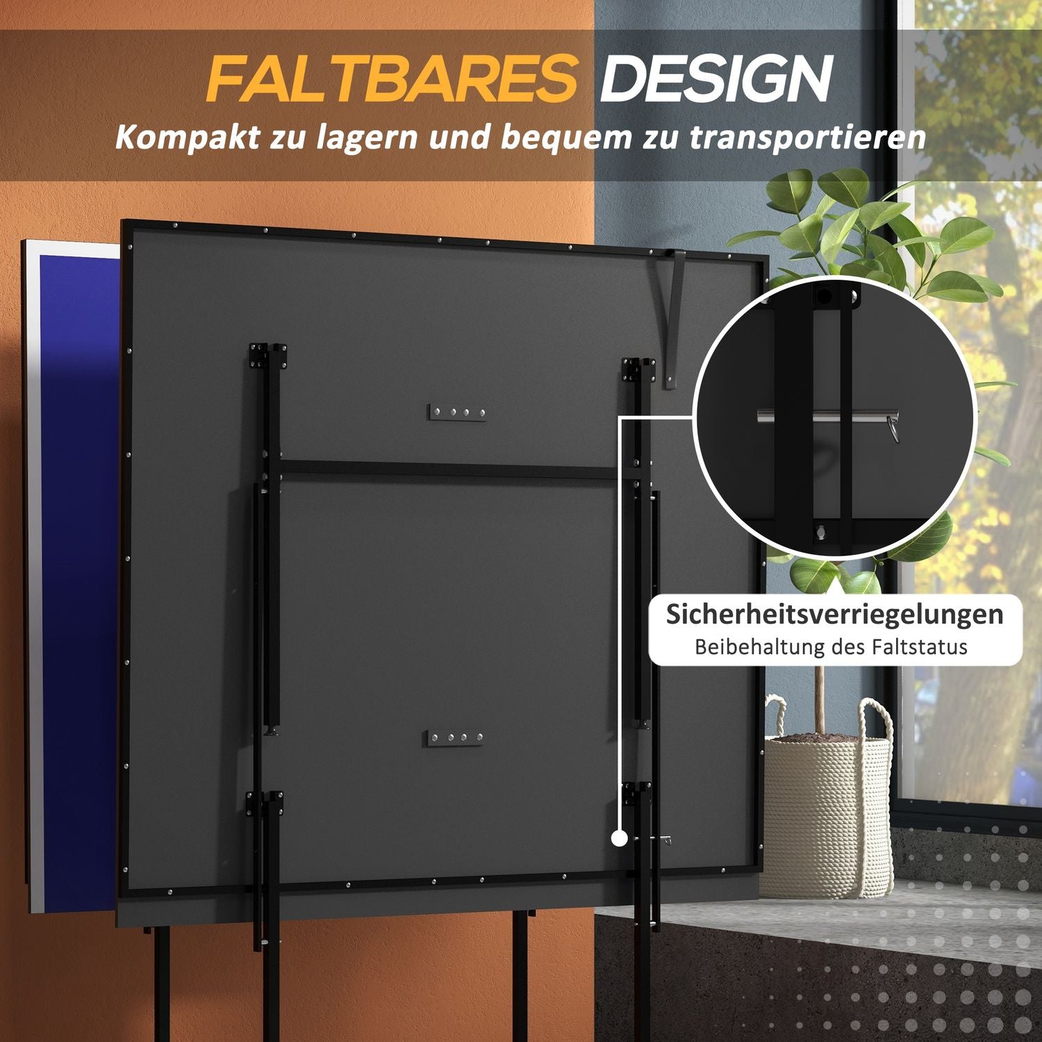 Utomhus & inomhus hopfällbart bordtennisbord med hjul