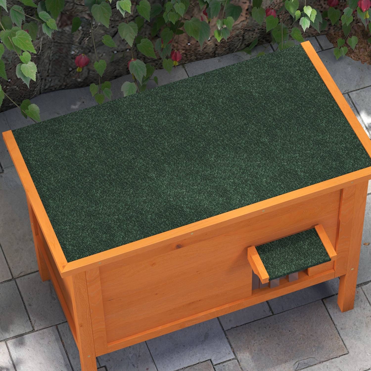 Utomhus katthus i trä, isolerat & förhöjt, 60x60x81,5cm