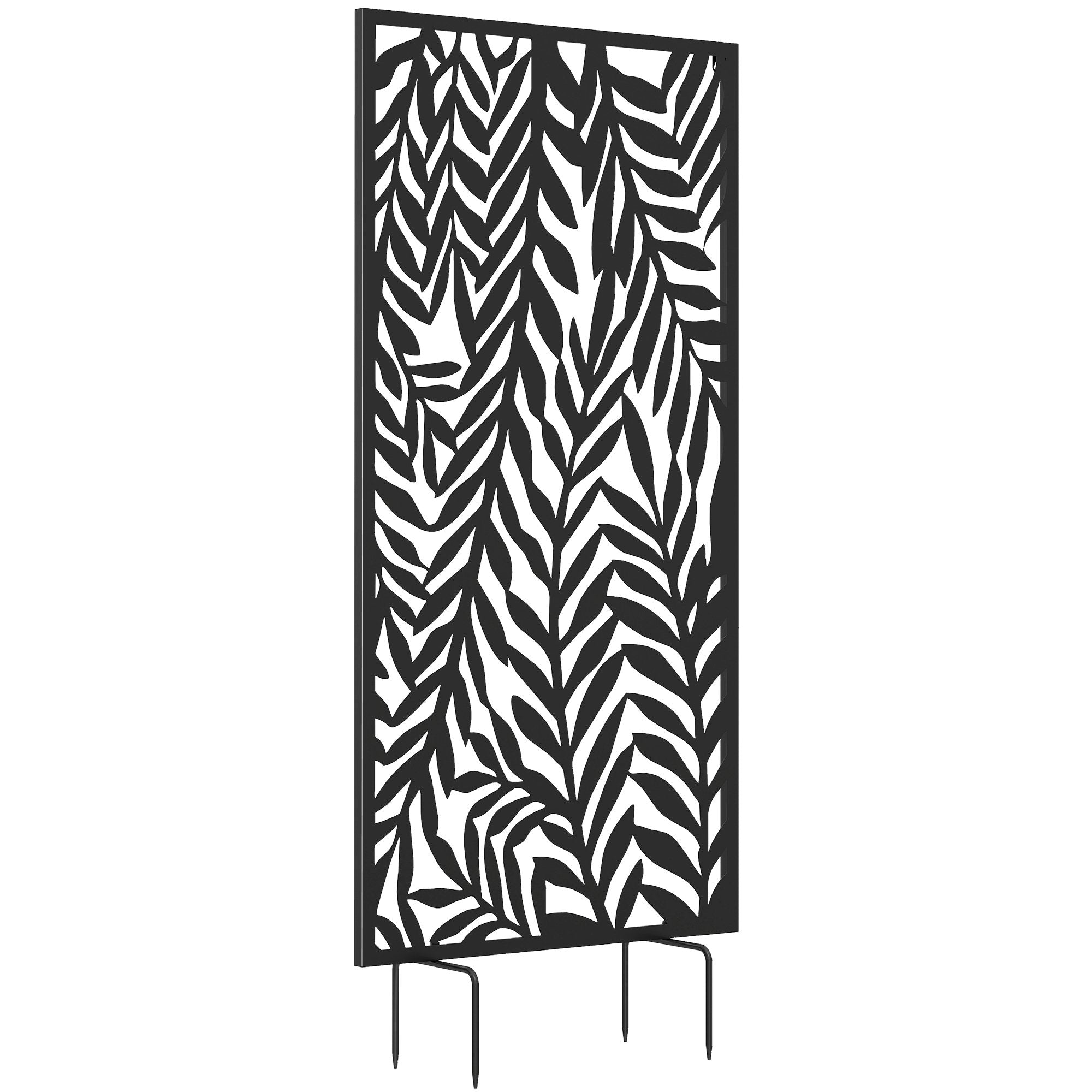 Utomhusskärm, metall, 65x130 cm, svart
