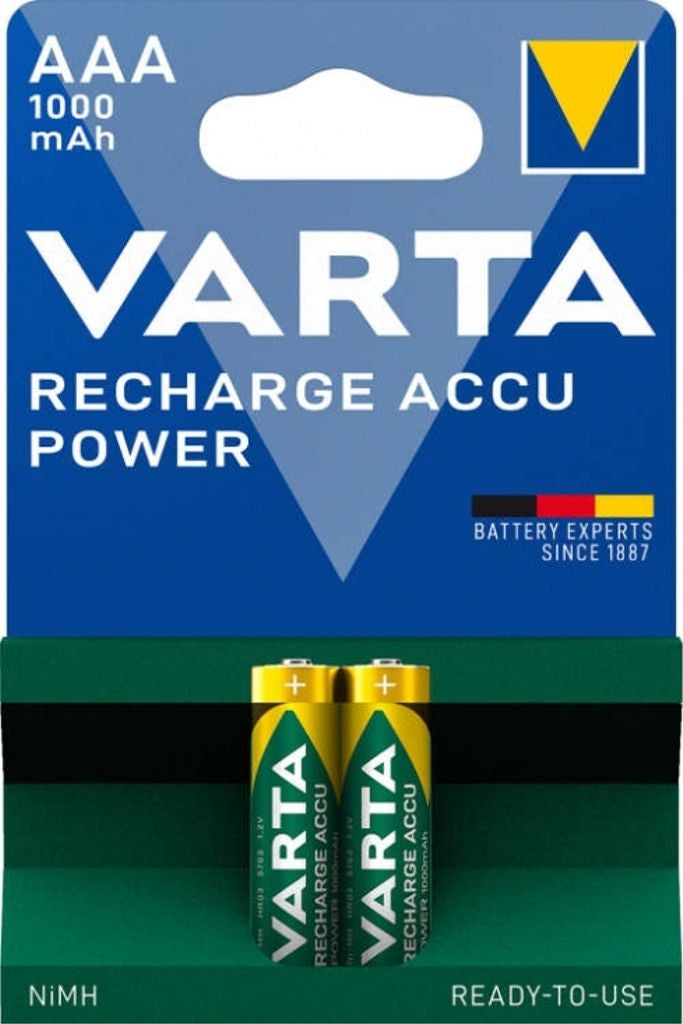 VARTA Recharge Accu Power AAA-batteri 1000 mAh, 2-pack