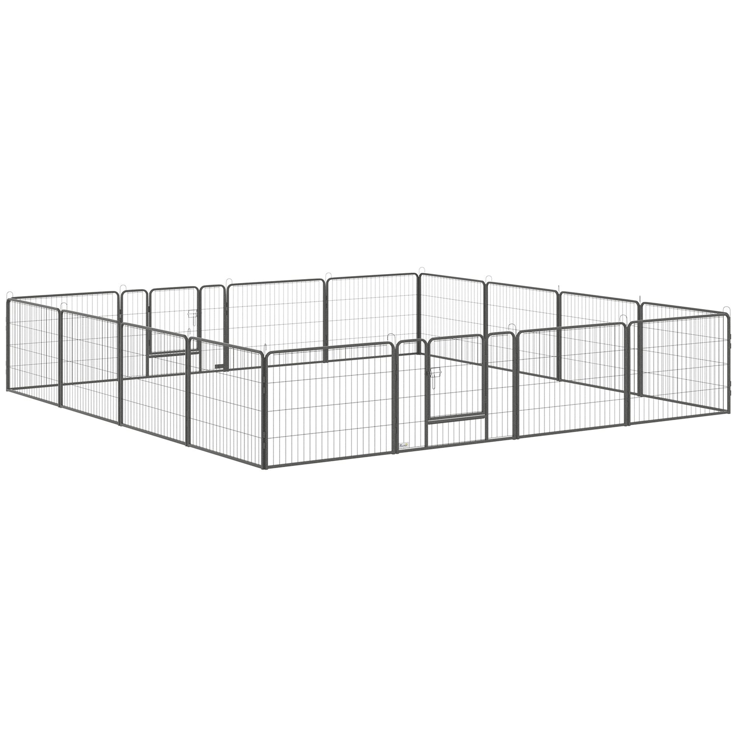 Utomhusvalplekhage, stål, 16 segment, 2 dörrar, 60 cm hög