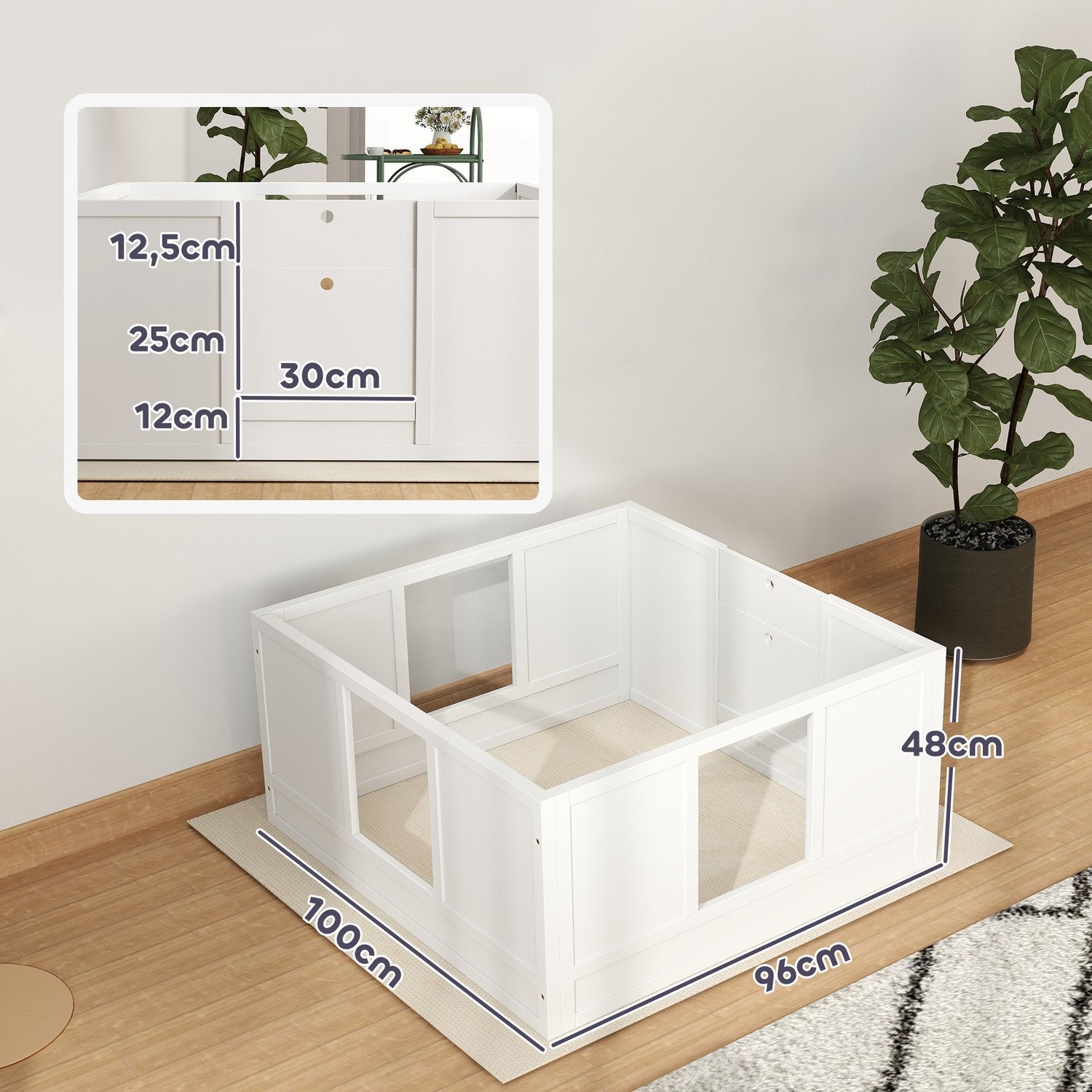 Valp lekhage Medium Dogs, justerbar dörr, halkfria fötter