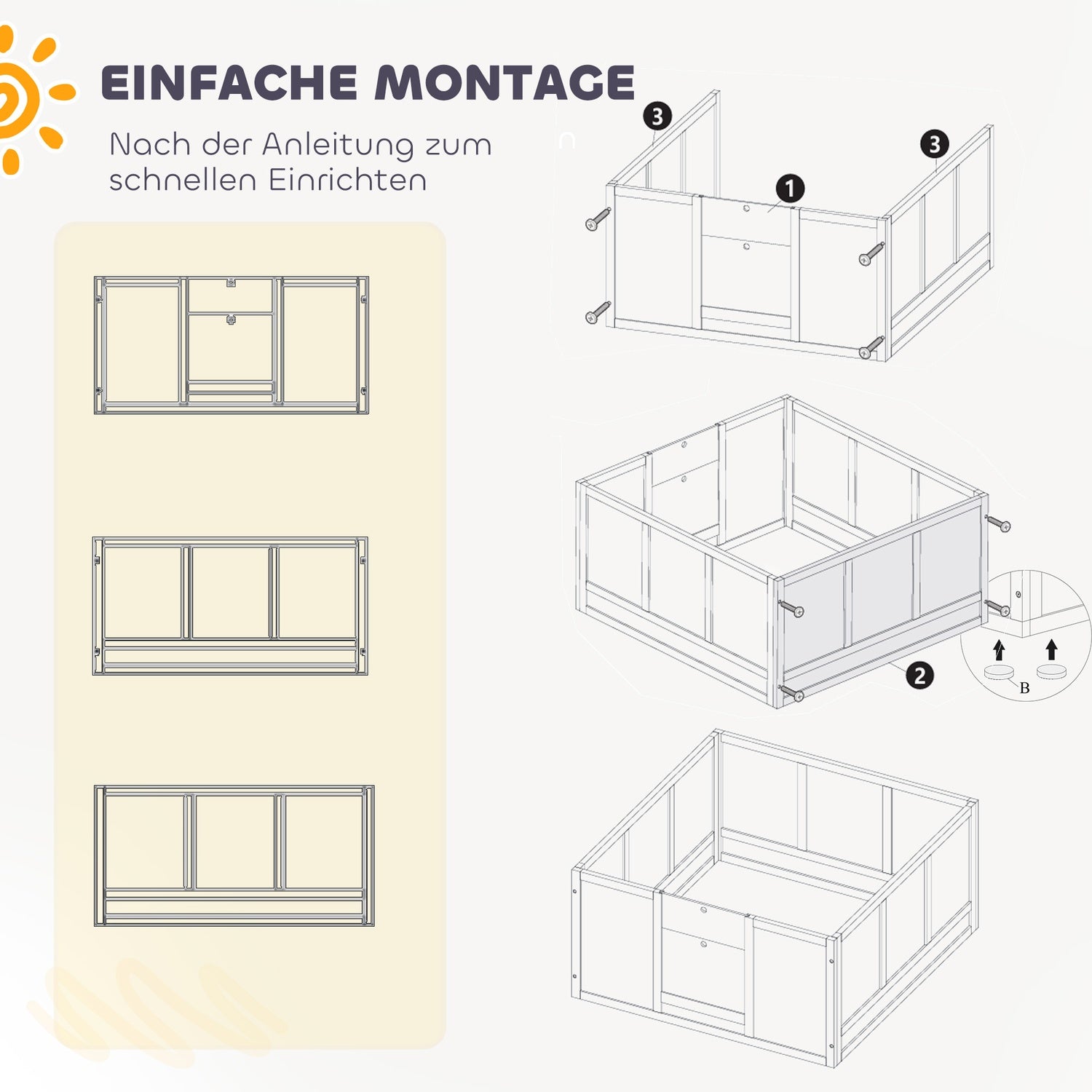 Valp lekhage Medium Dogs, justerbar dörr, halkfria fötter