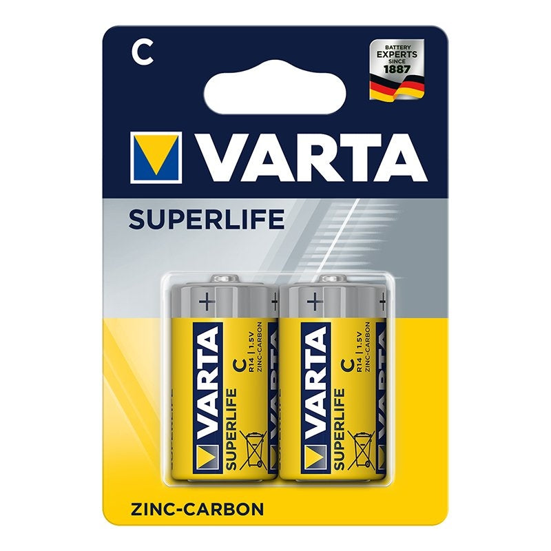 Varta Superlife batterier C 2 stycken i blister