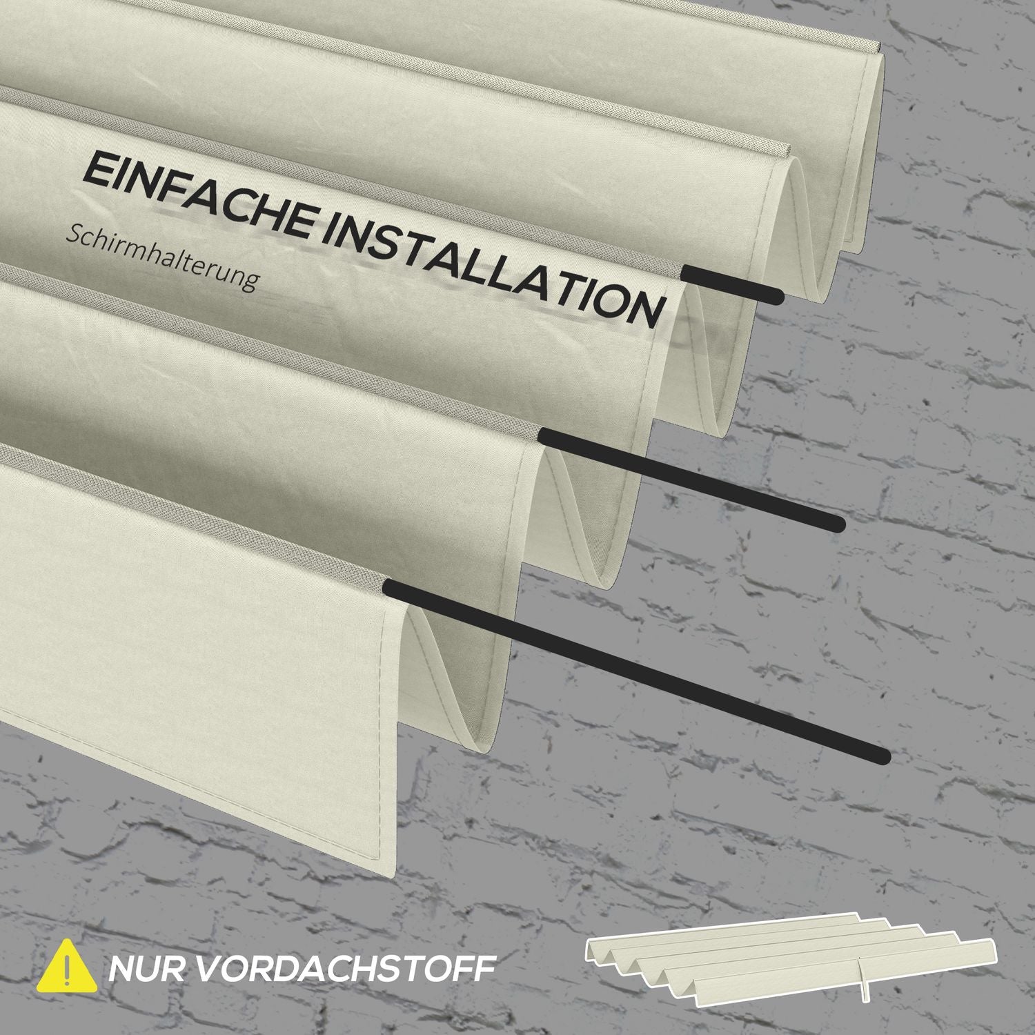 Vattenavvisande Pergola Taktäcke, Krämvit, UV 30+