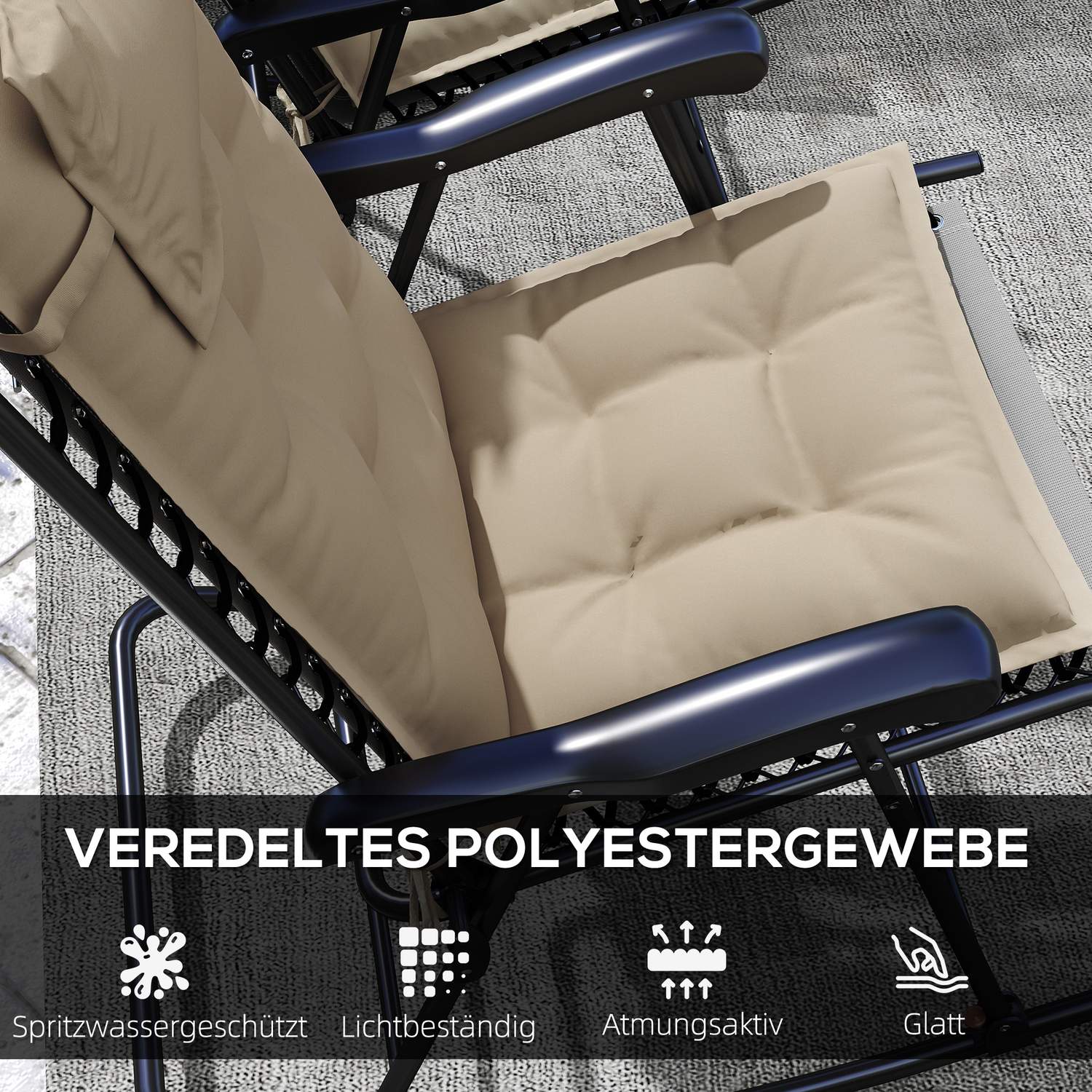 Vattenavvisande kuddar för trädgårdsstolar, set om 2