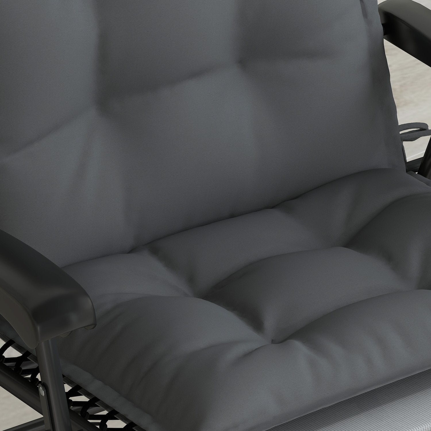 Vattenavvisande mörkgrå solstolsdynor – set om 2