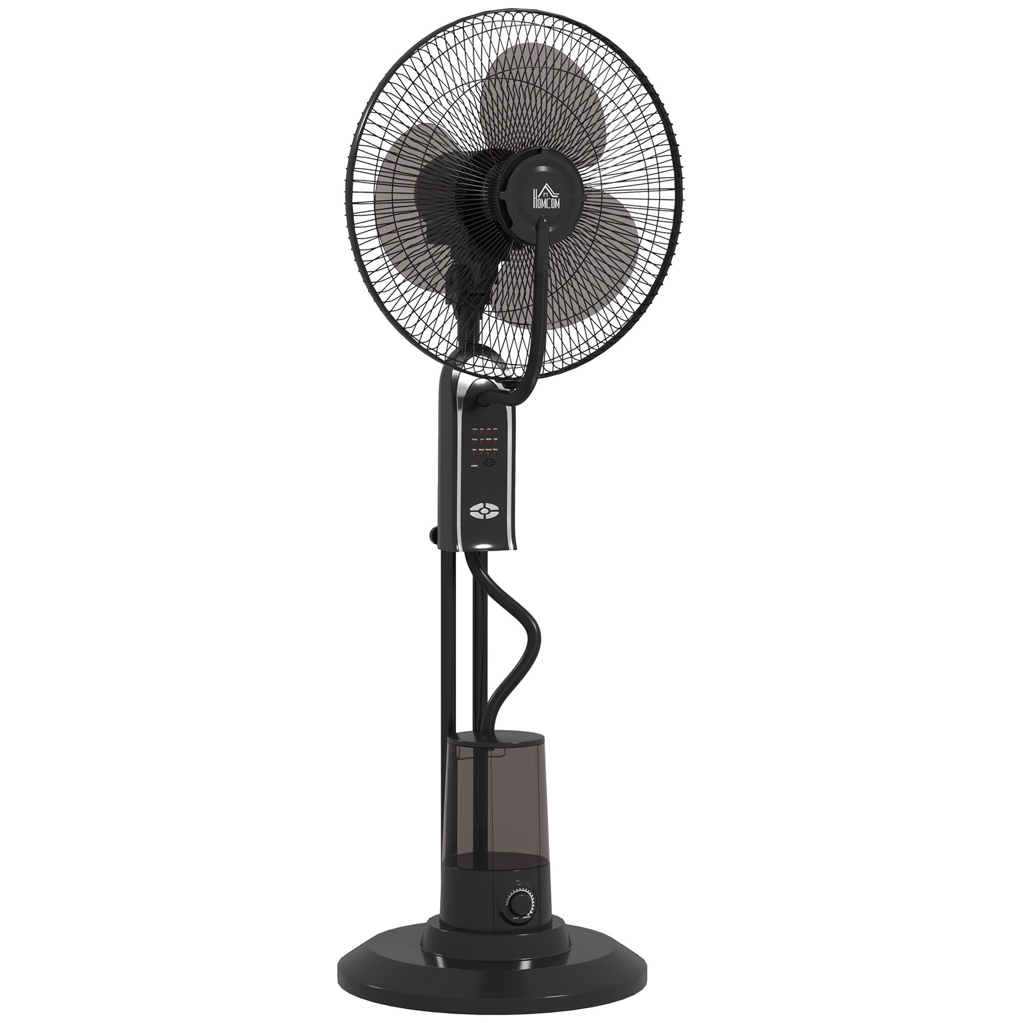 Vattenkylningsfläkt med luftfuktare, 3 hastigheter, svart, 75W
