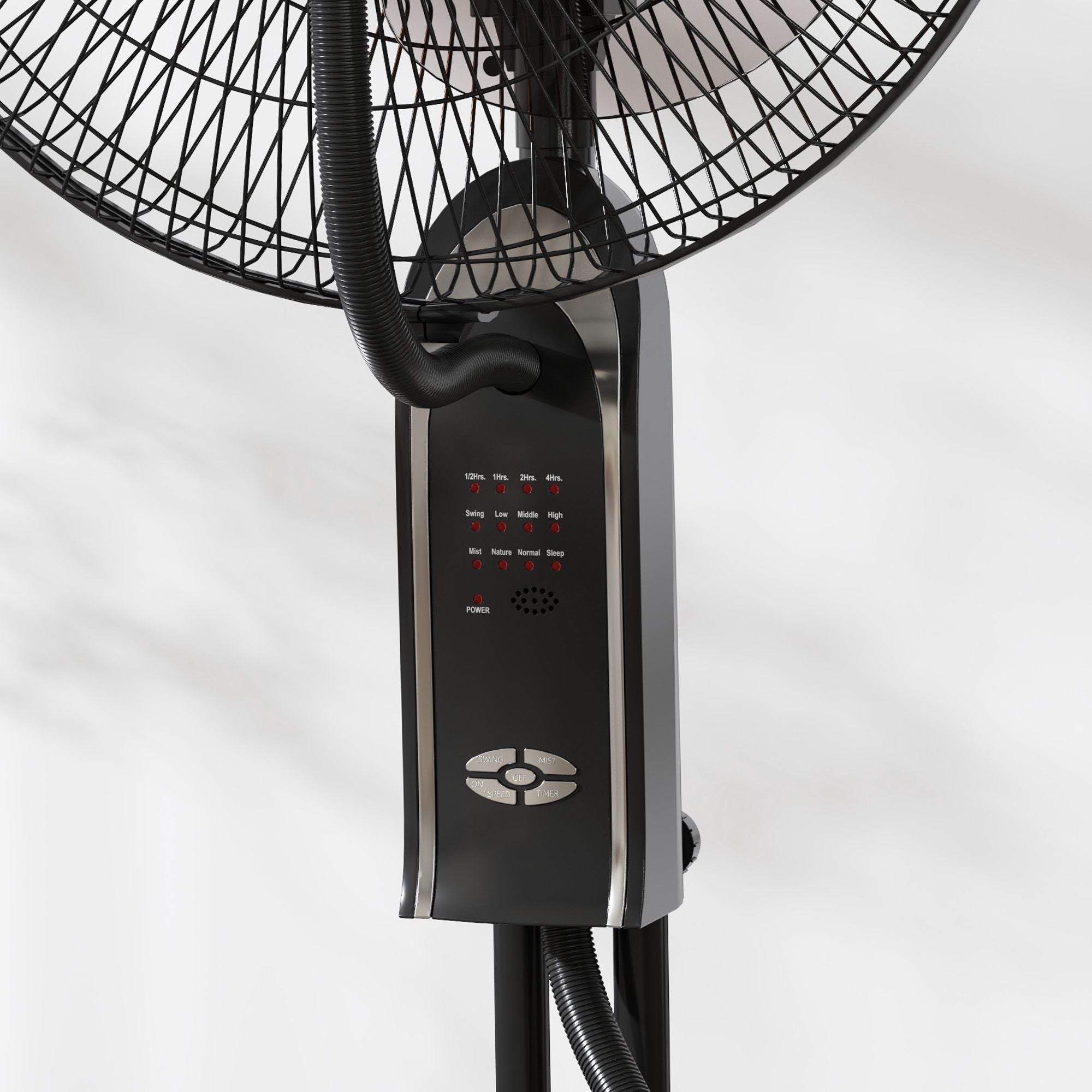 Vattenkylningsfläkt med luftfuktare, 3 hastigheter, svart, 75W