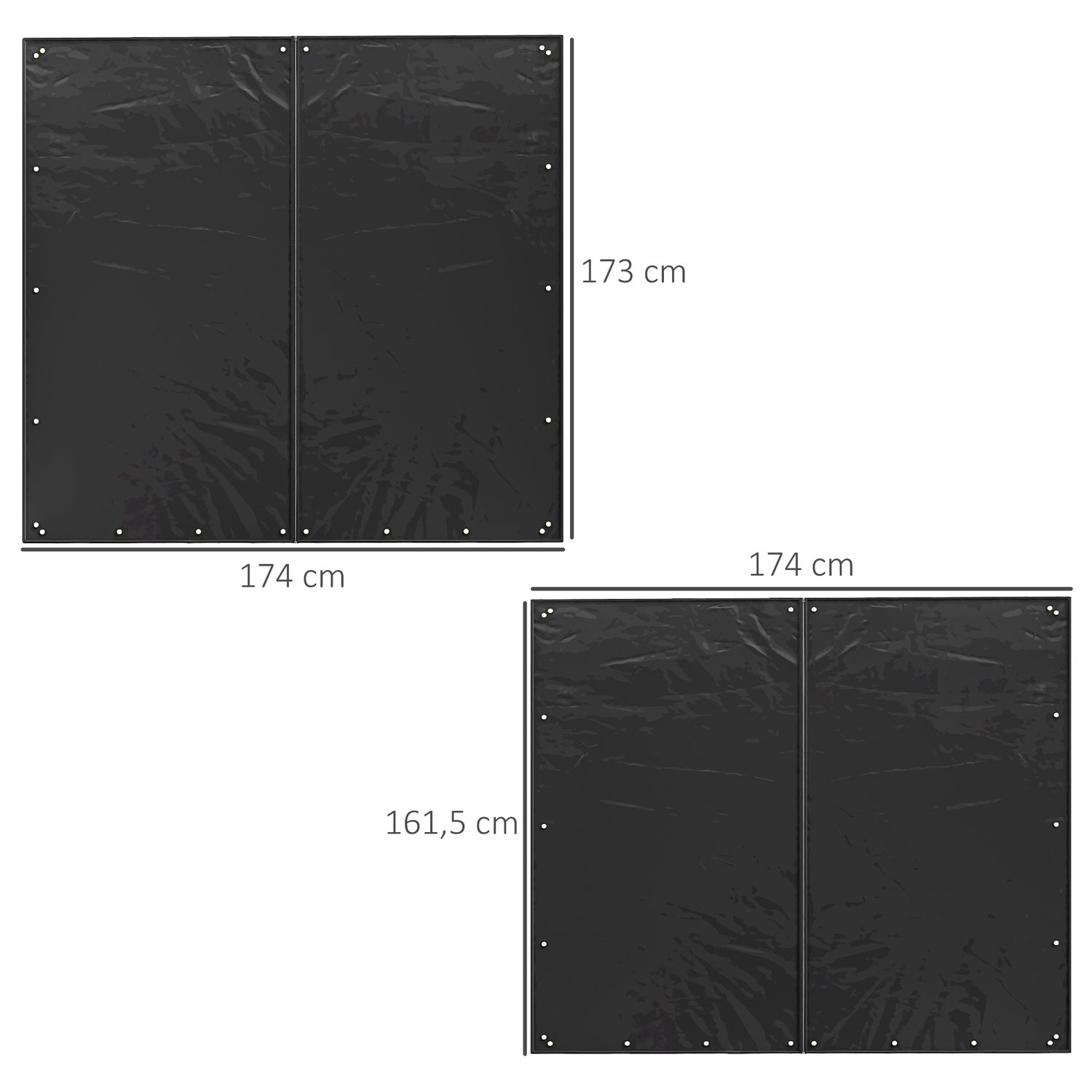 Vattentät 600D Oxford vedställsöverdrag, set om 2, svart