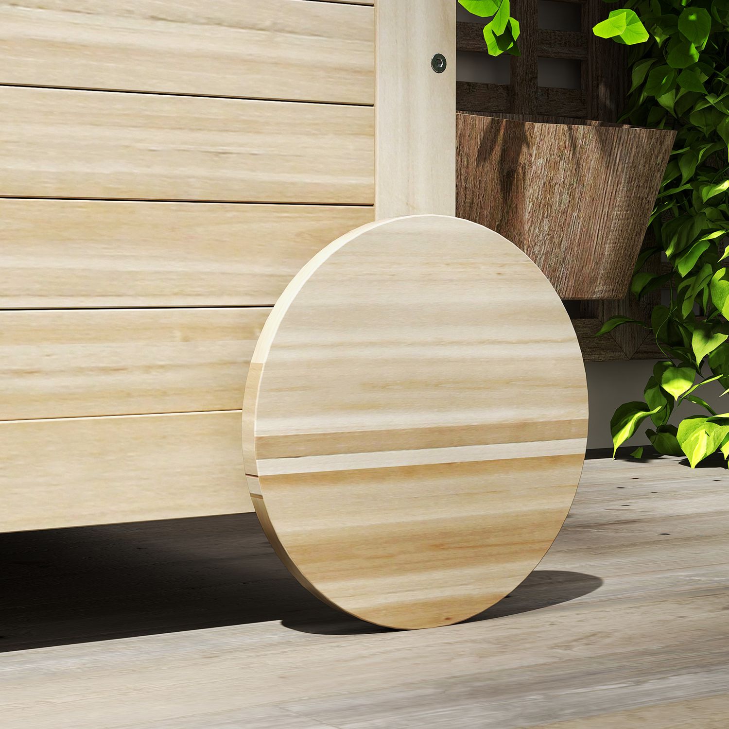 Vattentät förvaringsbox utomhus 185L, Trä, UV-beständig