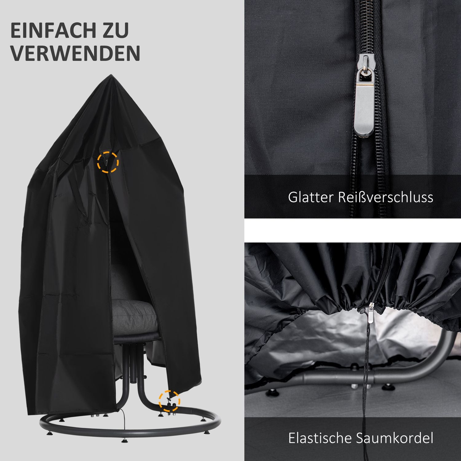 Vattentät hängande stolsöverdrag, 210D Oxford, utomhusbruk