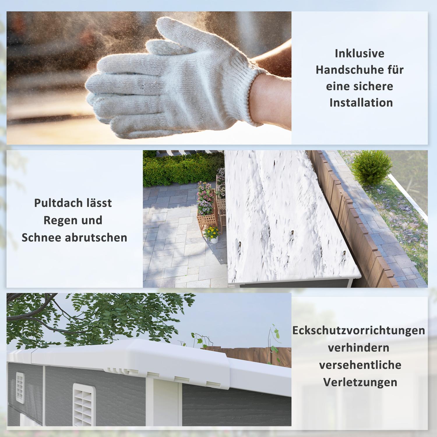 Vattentät metallredskapsbod 2,4 x 1,3 m, Grå