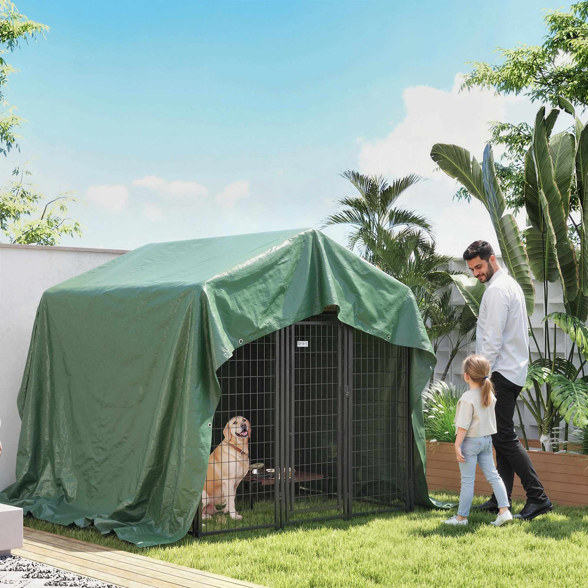 Vanntett presenning 4 x 6 m, rivebestandig, UV-stabilisert, grønn