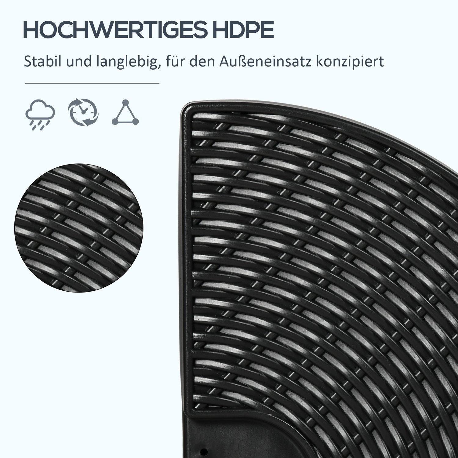 Väderbeständig Cantilever Paraply Base, HDPE, Upp till 68 Kg