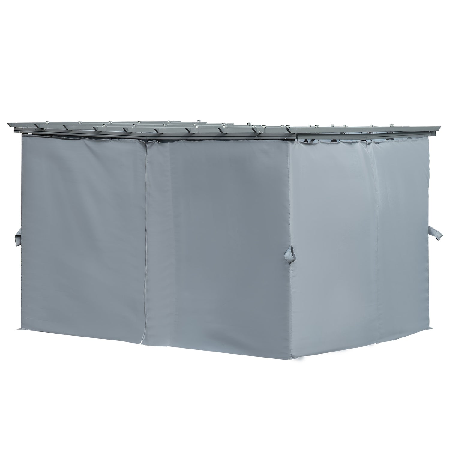 Väderbeständig stål Pergola Gazebo, justerbart tak, grå, 3,6x3M