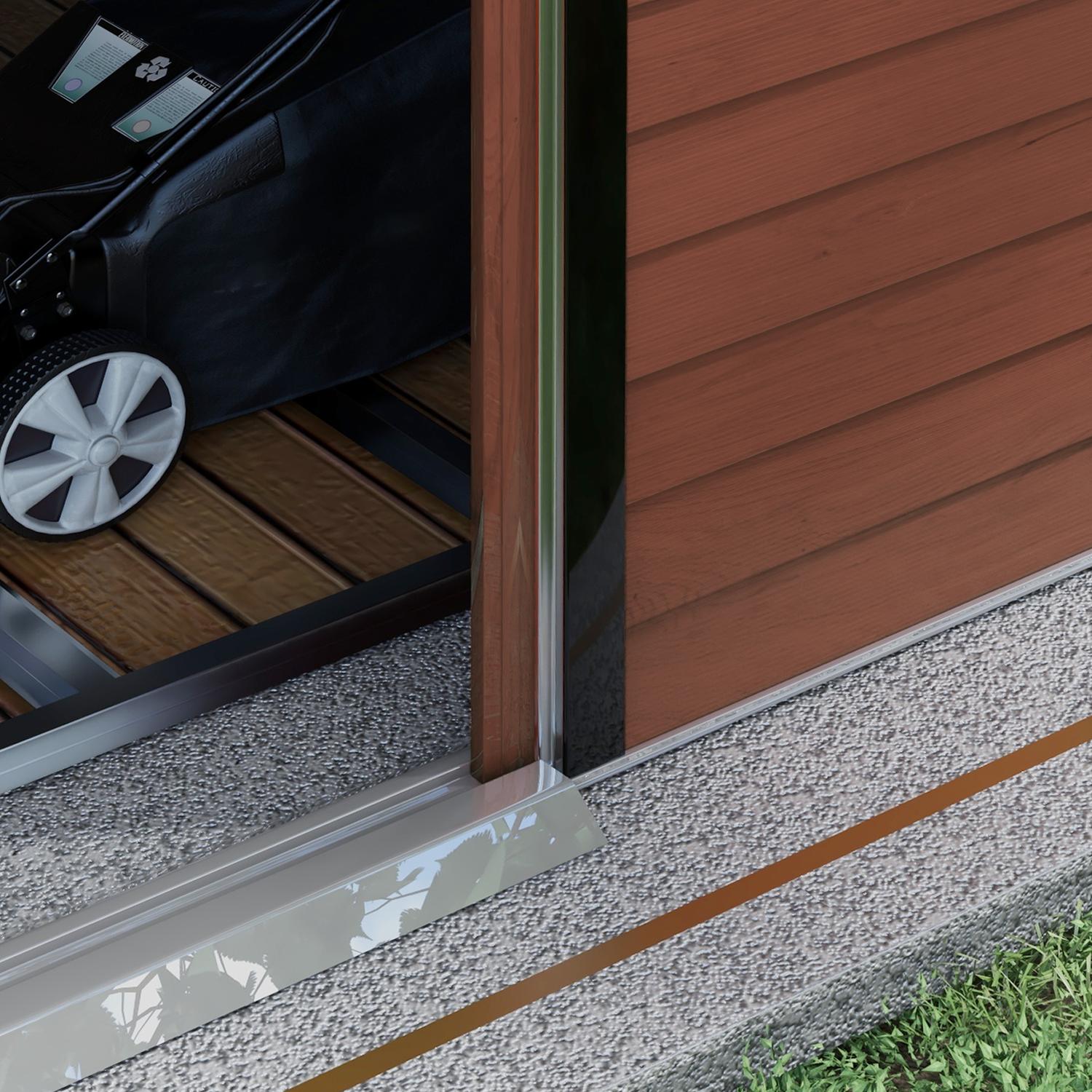 Väderbeständig teakstål Trädgårdsbod, 4,4m², skjutdörr